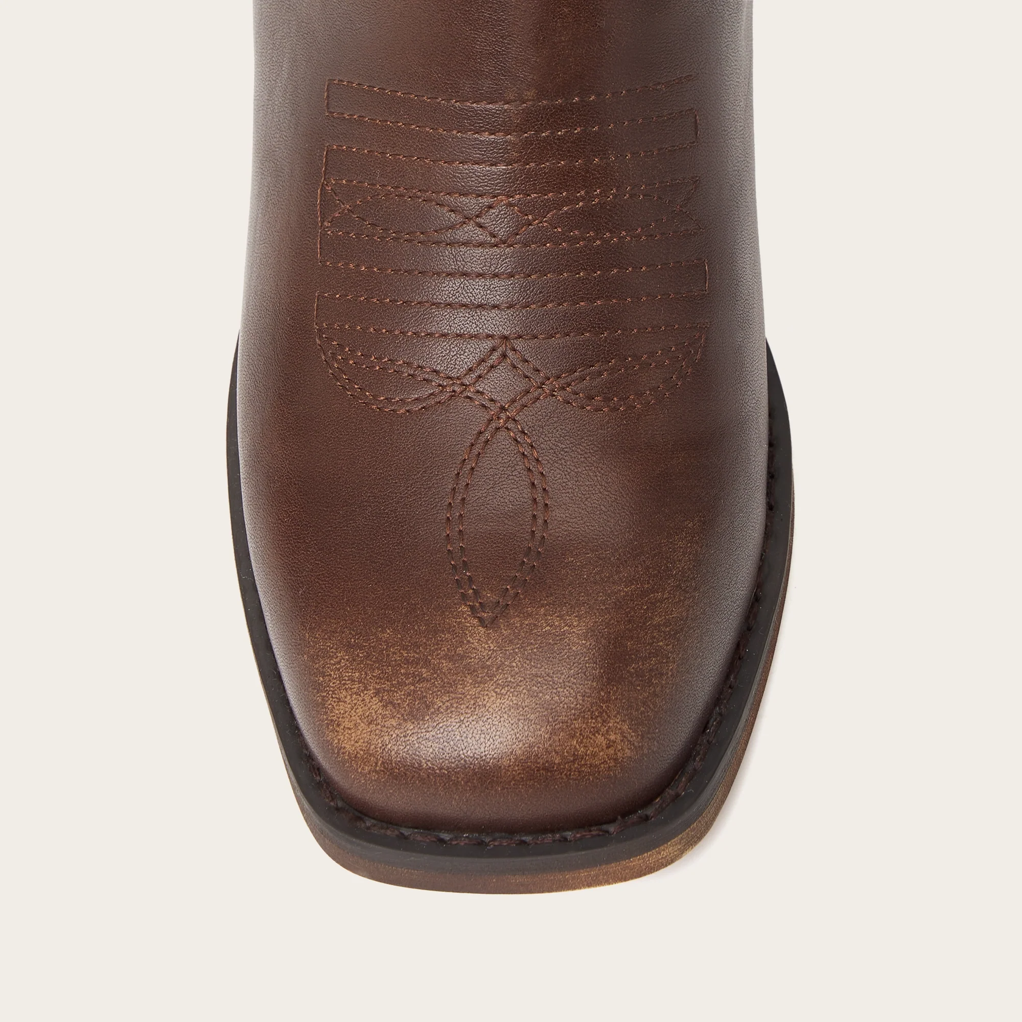 The Bronco - Brown Square Toe Embroidered Mid-calf Cowgirl Boots - Image 11