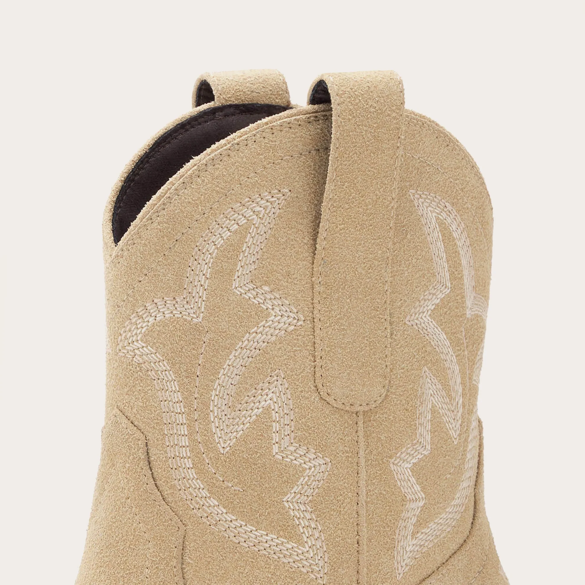 The Dakota - Beige Suede Cowgirl Booties with Classic Western Charm - Image 7