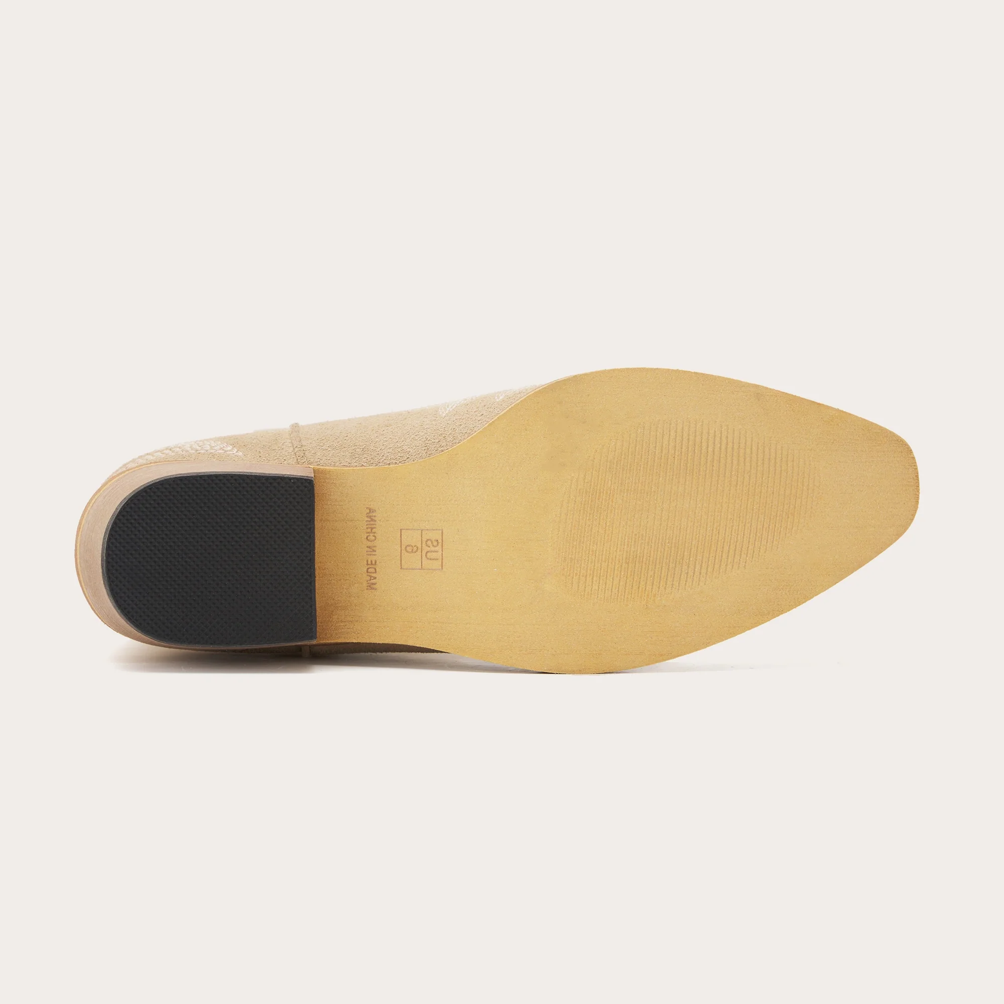 The Dakota - Beige Suede Cowgirl Booties with Classic Western Charm - Image 8
