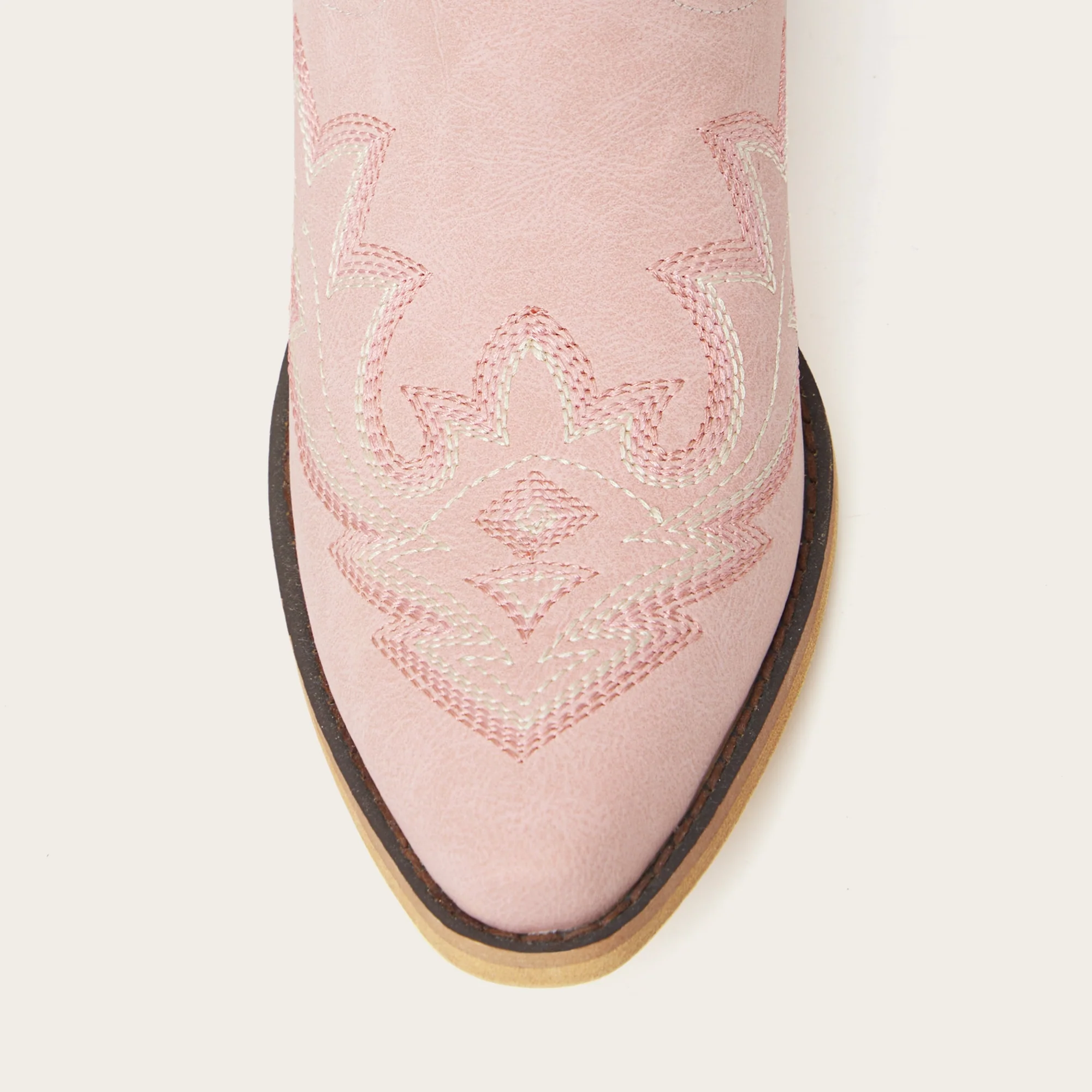 The Etta - Pink Short Tall Cowgirl Boots with Delicate Embroidery - Image 7