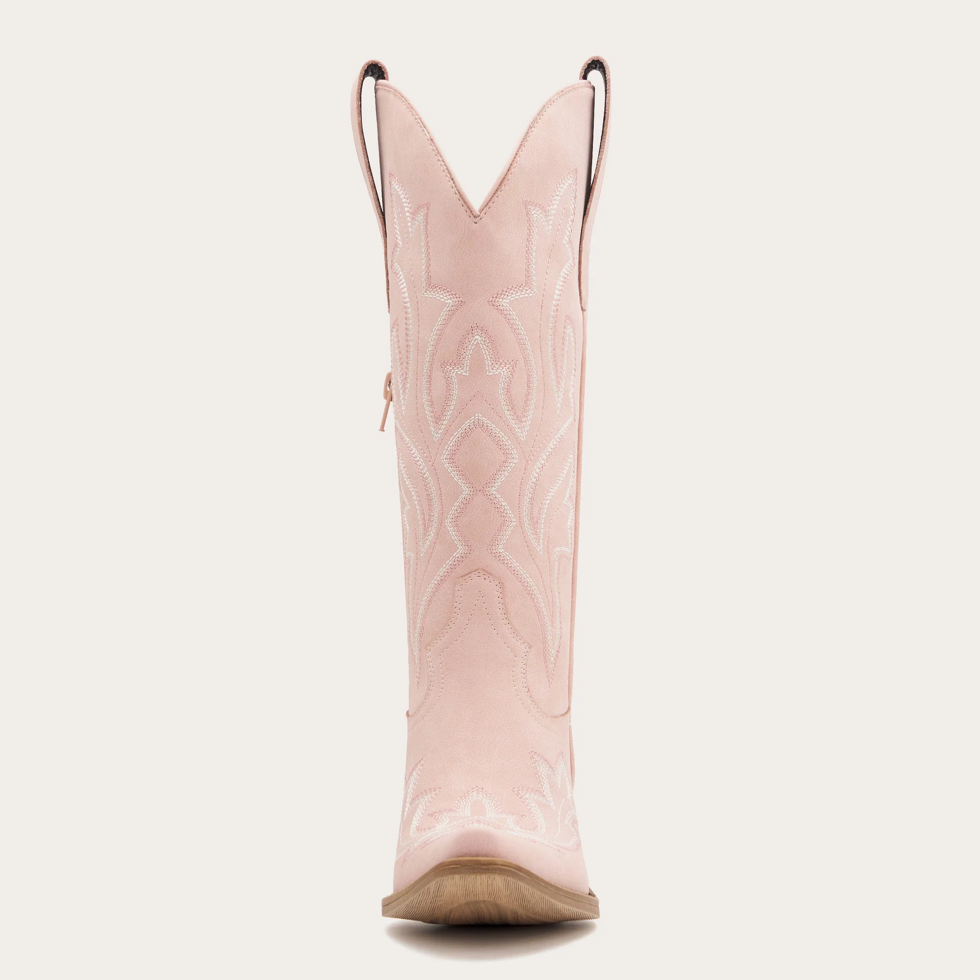 The Etta - Pink Short Tall Cowgirl Boots with Delicate Embroidery - Image 9
