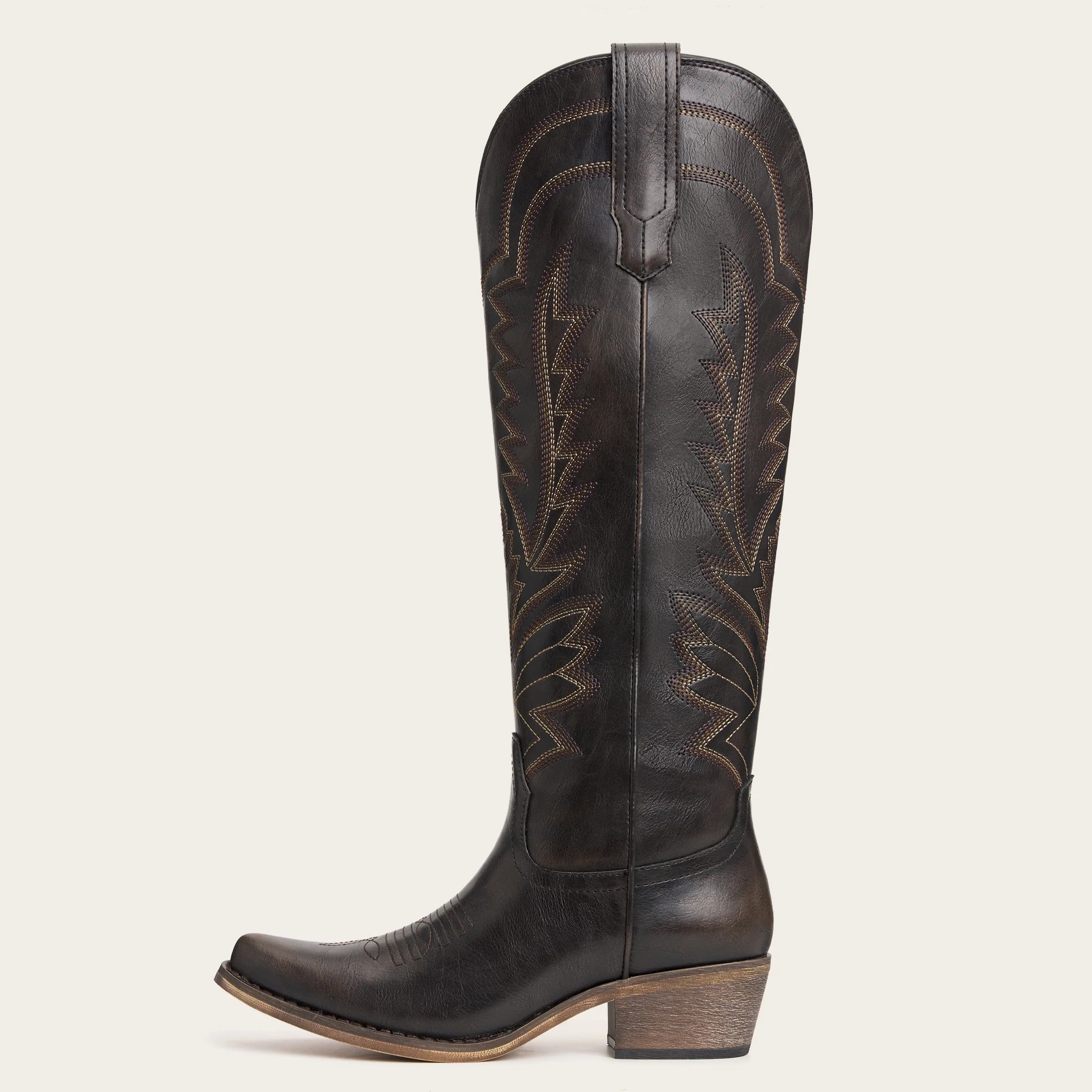 The Laurey - Espresso Embroidered Cowgirl Boots with Classic Western Flair - Image 4