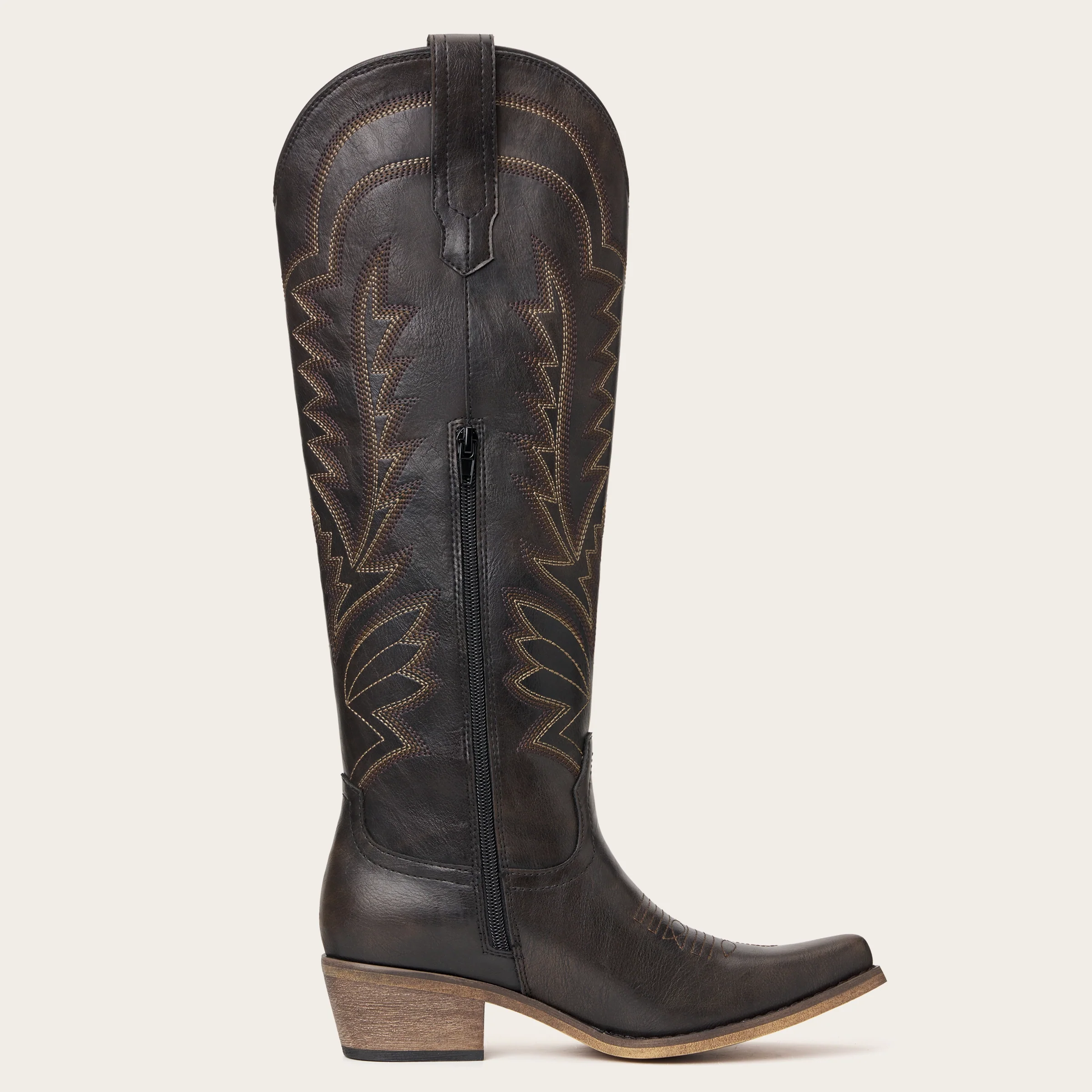The Laurey - Espresso Embroidered Cowgirl Boots with Classic Western Flair - Image 8