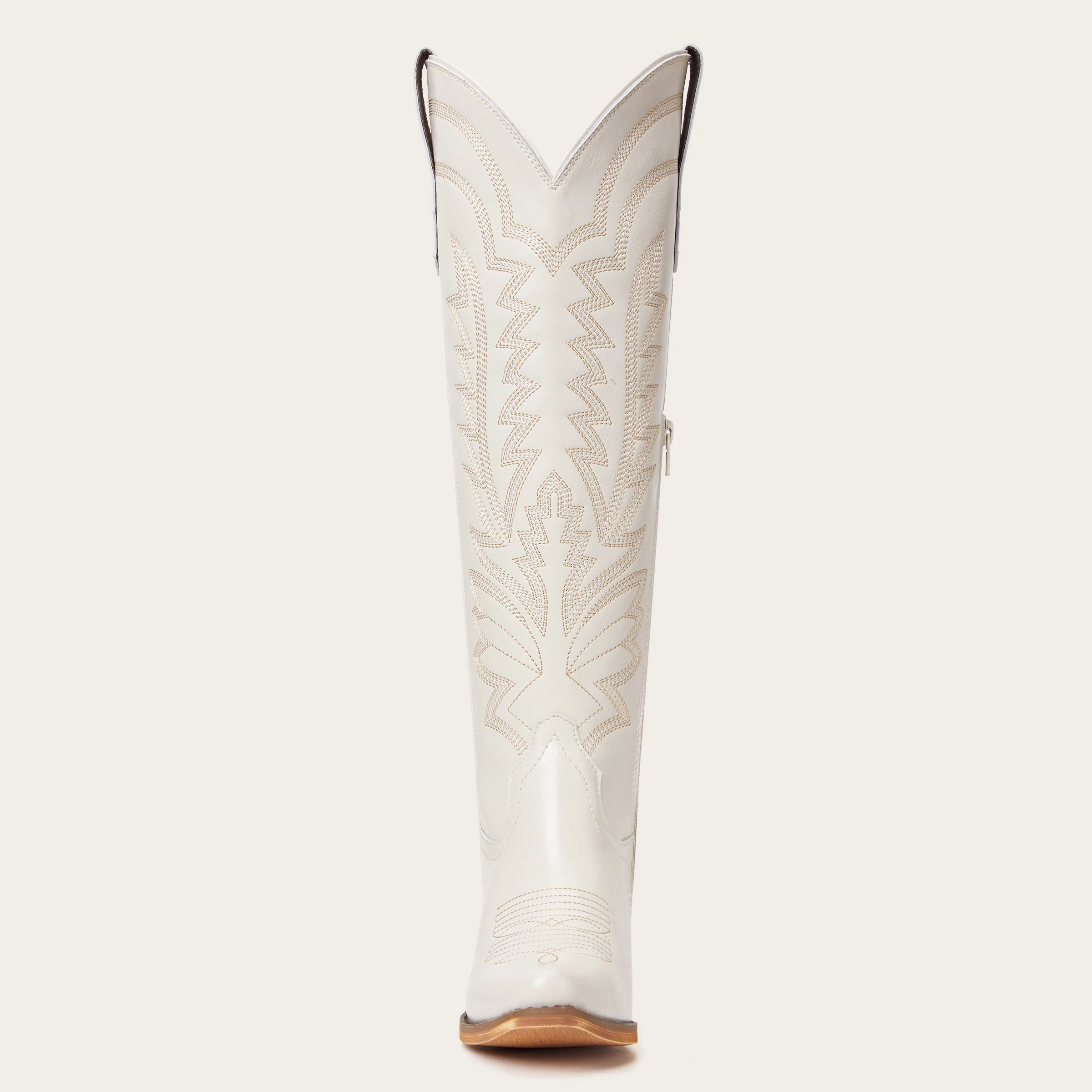 The Laurey - Ivory Embroidered Cowgirl Boots with Classic Western Flair - Image 11