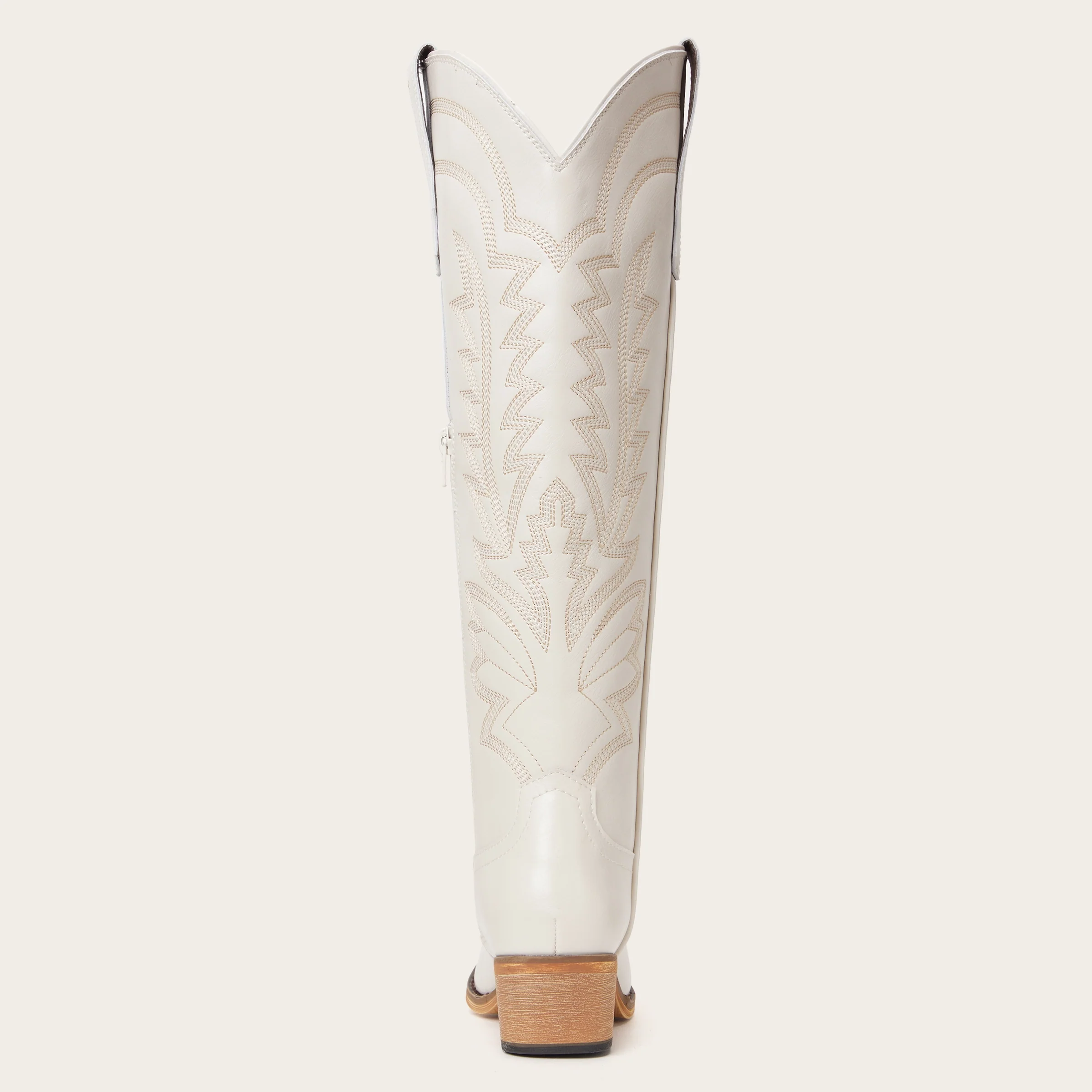The Laurey - Ivory Embroidered Cowgirl Boots with Classic Western Flair - Image 12