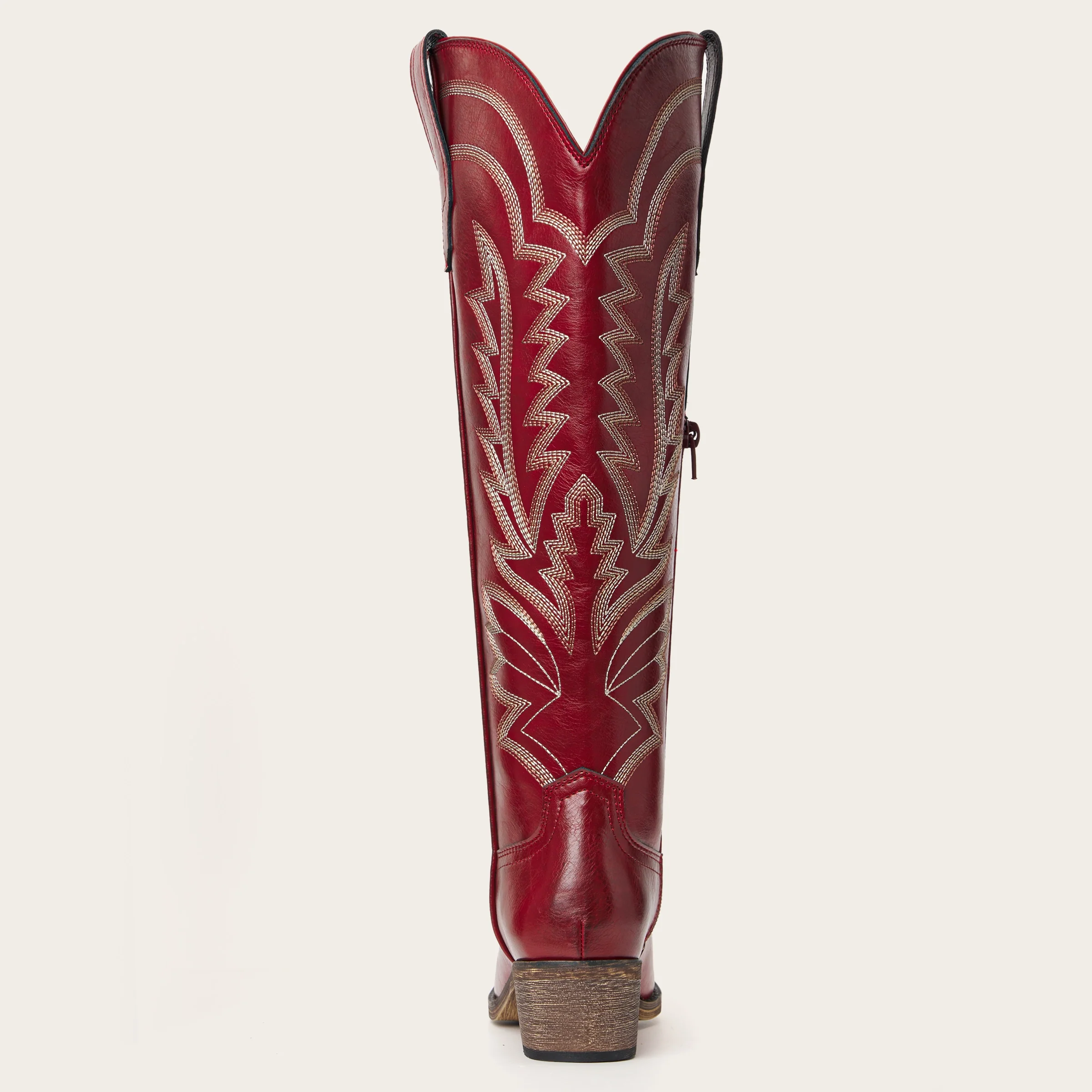 The Laurey - Crimson Embroidered Cowgirl Boots with Classic Western Flair - Image 10