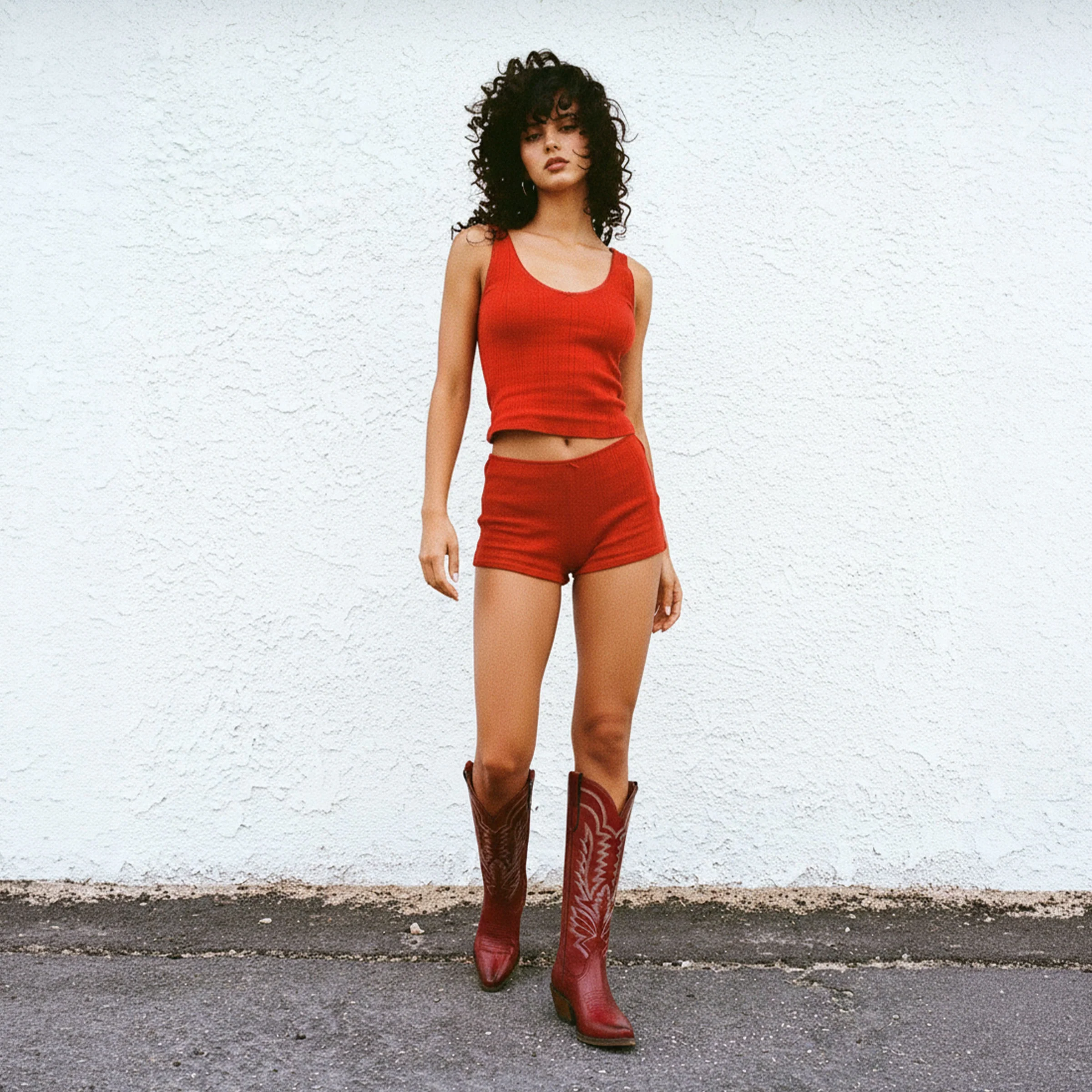 The Laurey - Crimson Embroidered Cowgirl Boots with Classic Western Flair - Image 3
