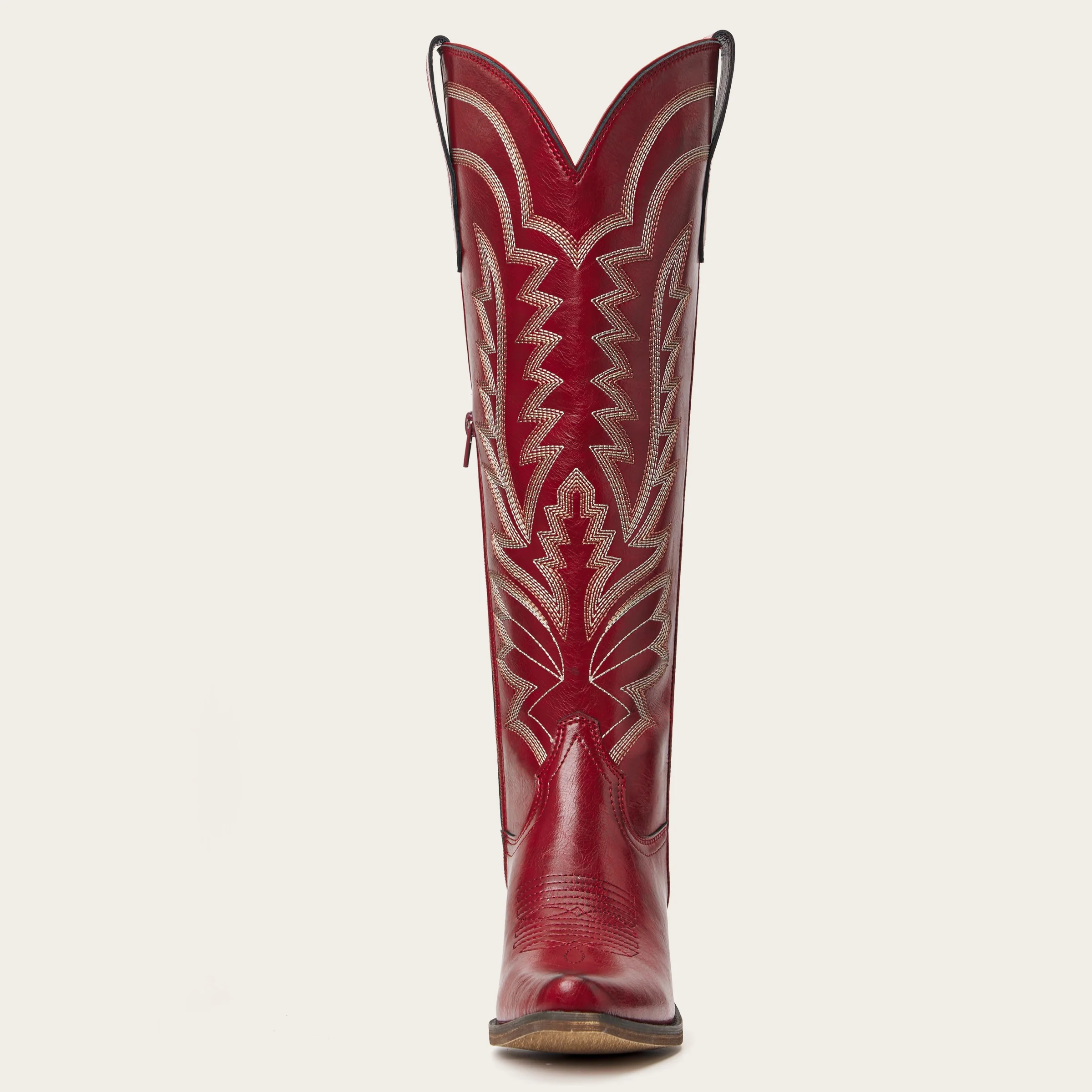 The Laurey - Crimson Embroidered Cowgirl Boots with Classic Western Flair - Image 9
