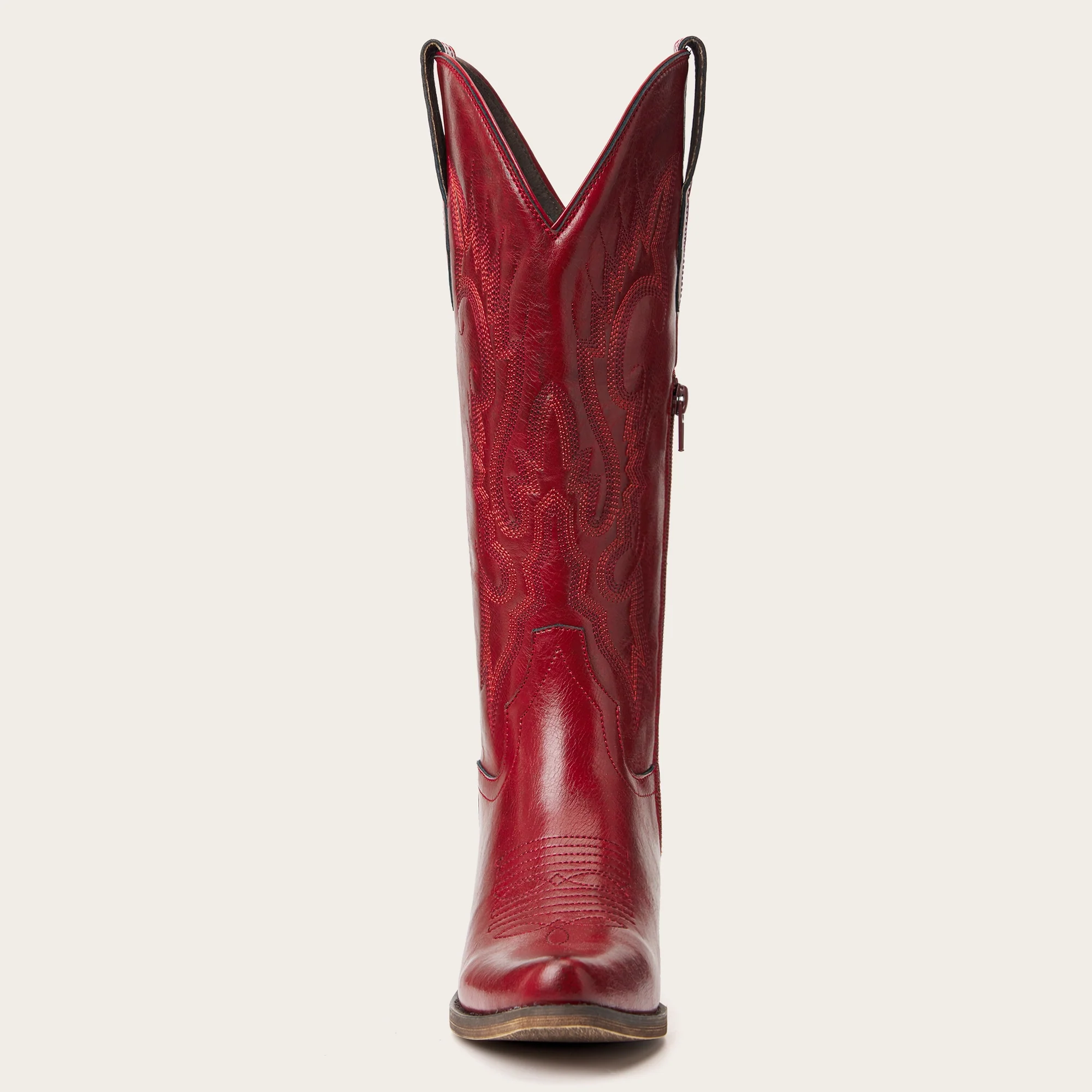 The Phoenix - Crimson Short Tall Cowboy Boots with Classic Western Embroidery - Image 13
