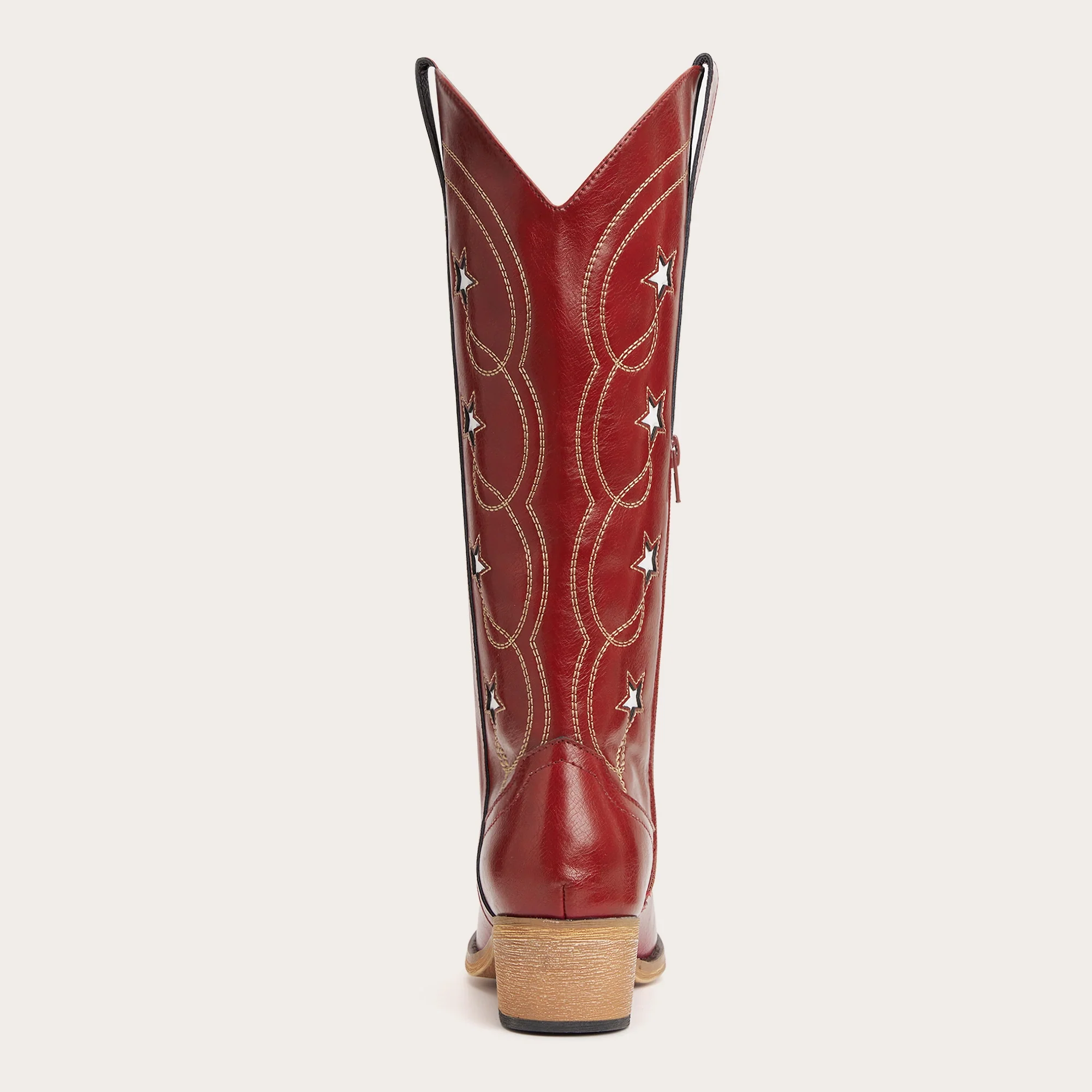 The Starla – Cherry Red Star Embroidered Cowgirl Boots - Image 12