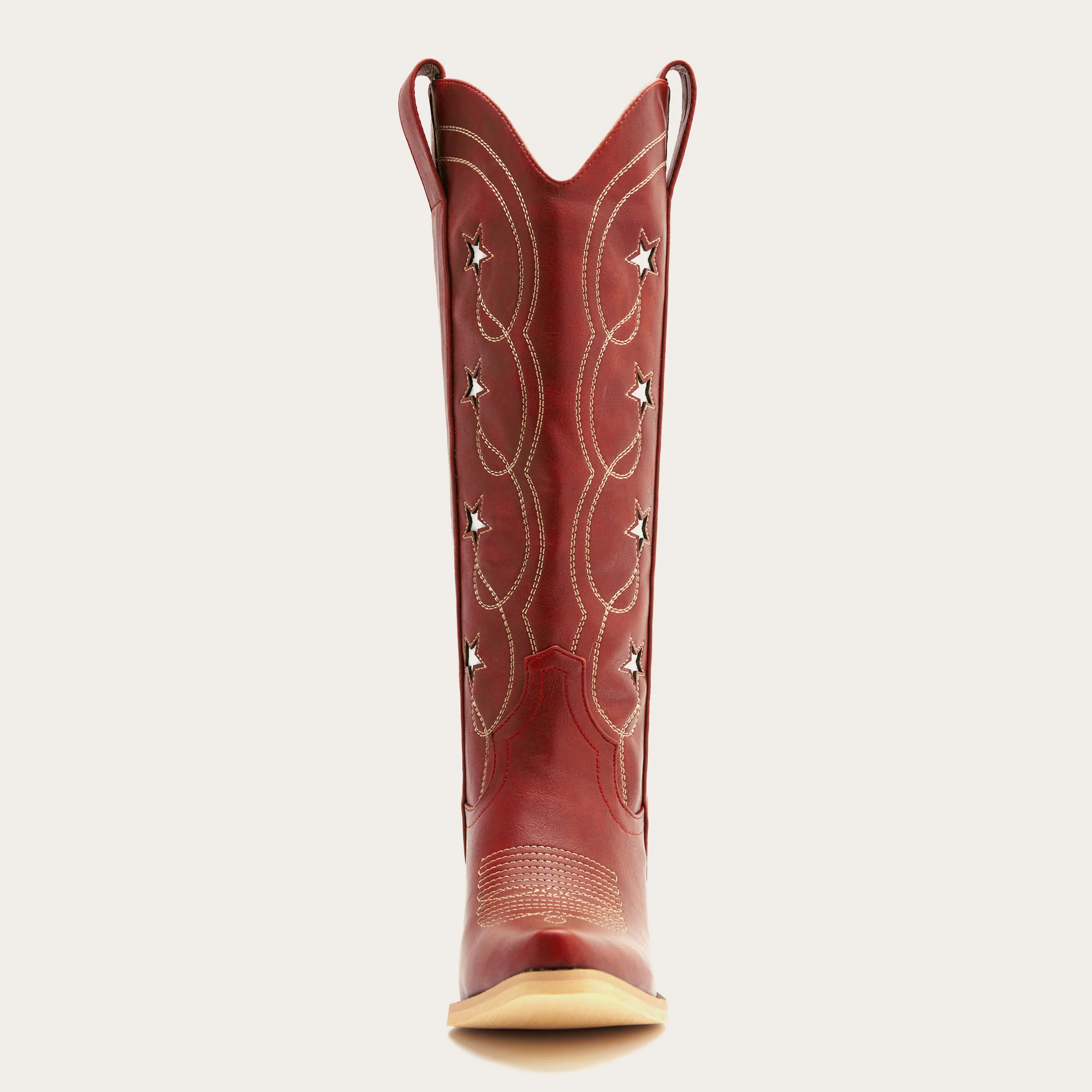 The Stella - Red Starry Embroidered Cowgirl Boots with Bold Detailing - Image 10