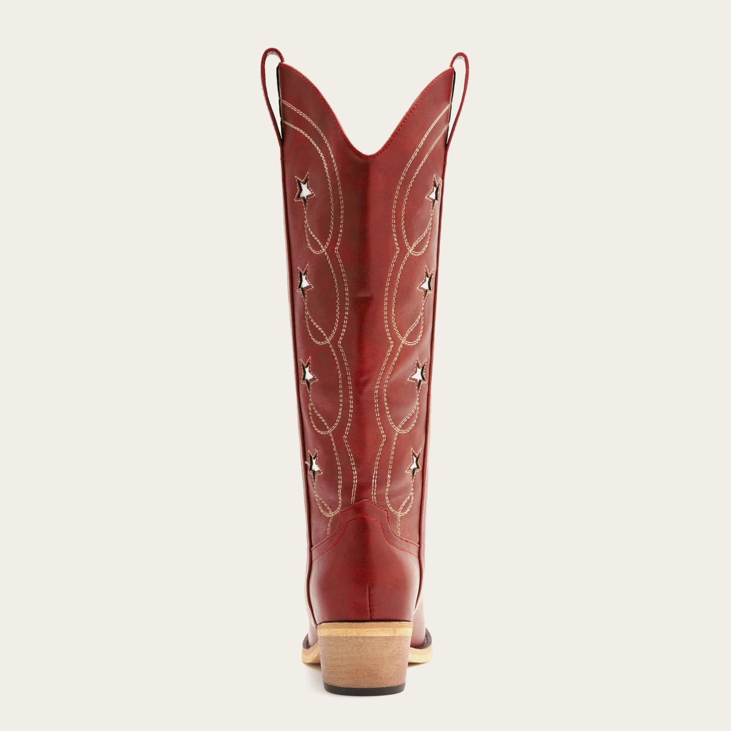 The Stella - Red Starry Embroidered Cowgirl Boots with Bold Detailing - Image 11