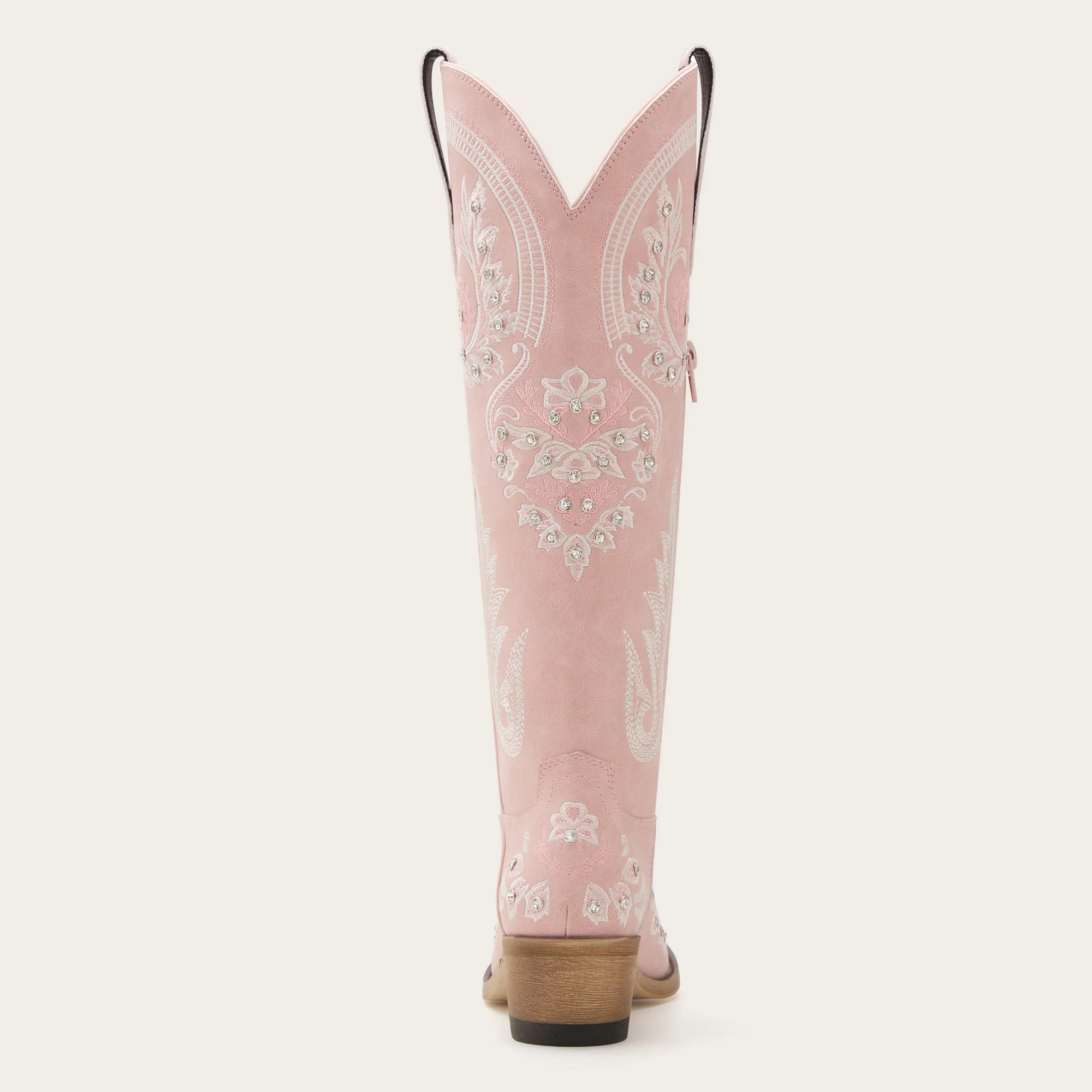 The Aurelia - Pink Women's Cowboy Boots with Snip Toe & Floral Embroidery - Image 13
