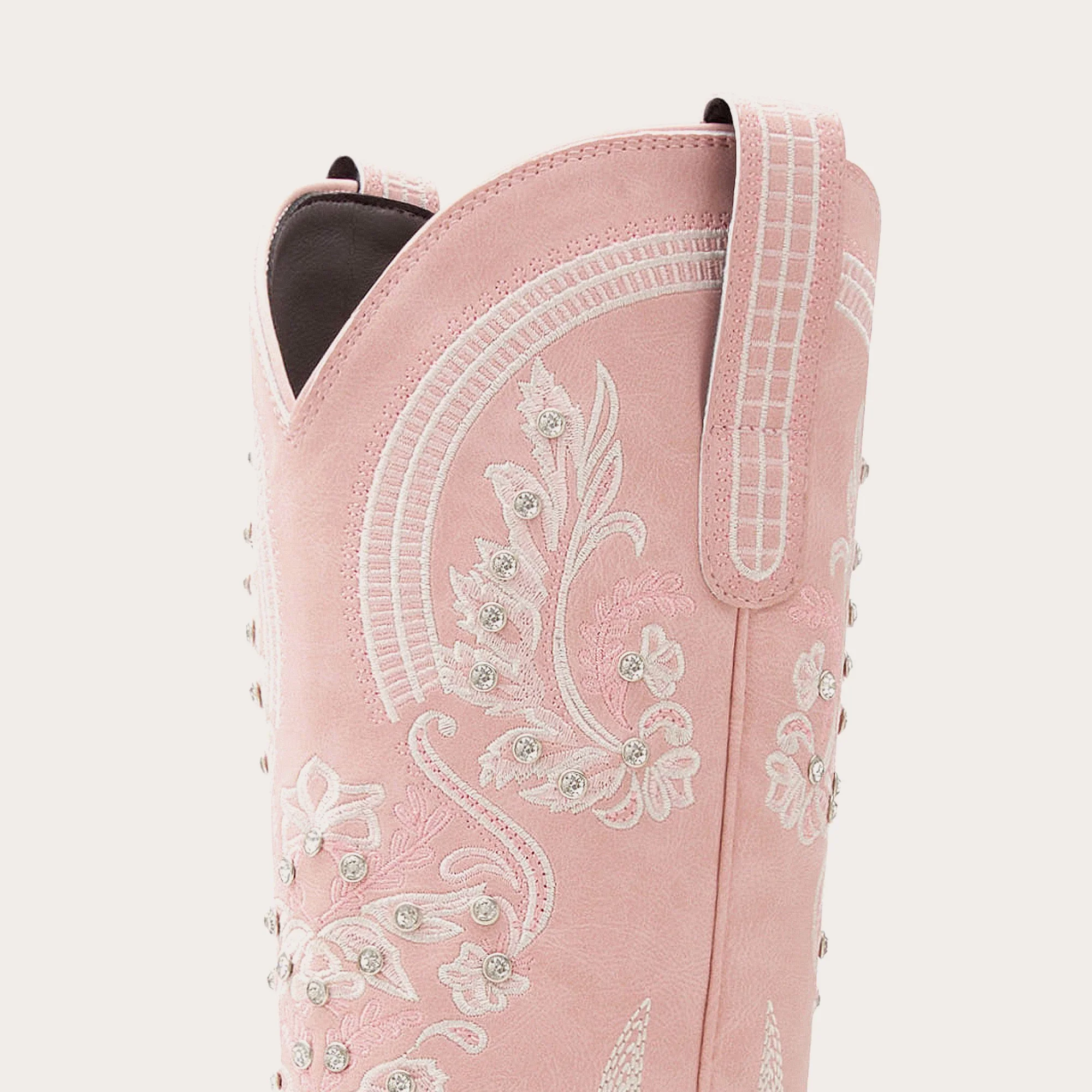 The Aurelia - Pink Women's Cowboy Boots with Snip Toe & Floral Embroidery - Image 9