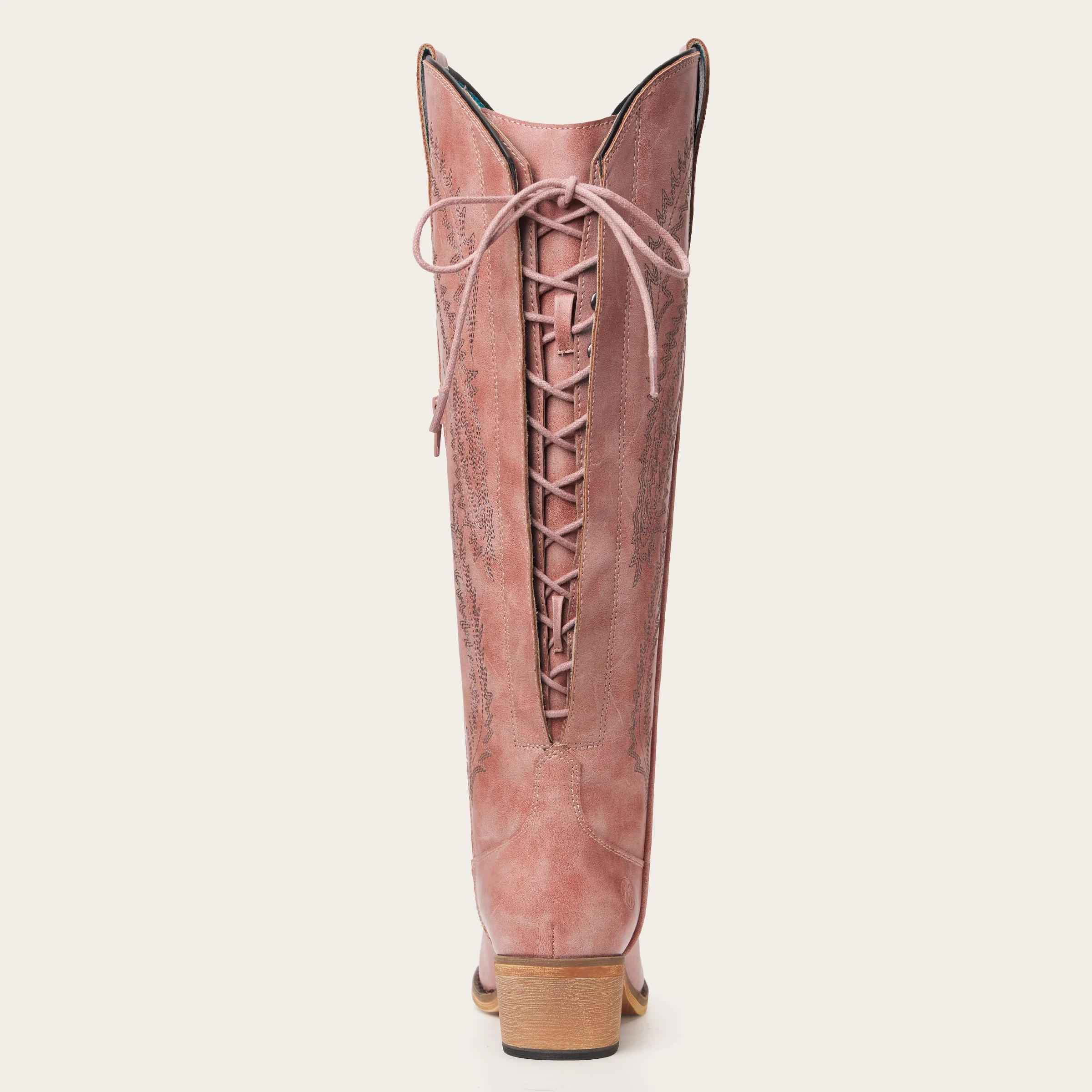 The Cattle - Dusty Rose Tall Wide Calf Western Boots with Tonal Embroidery - Image 10