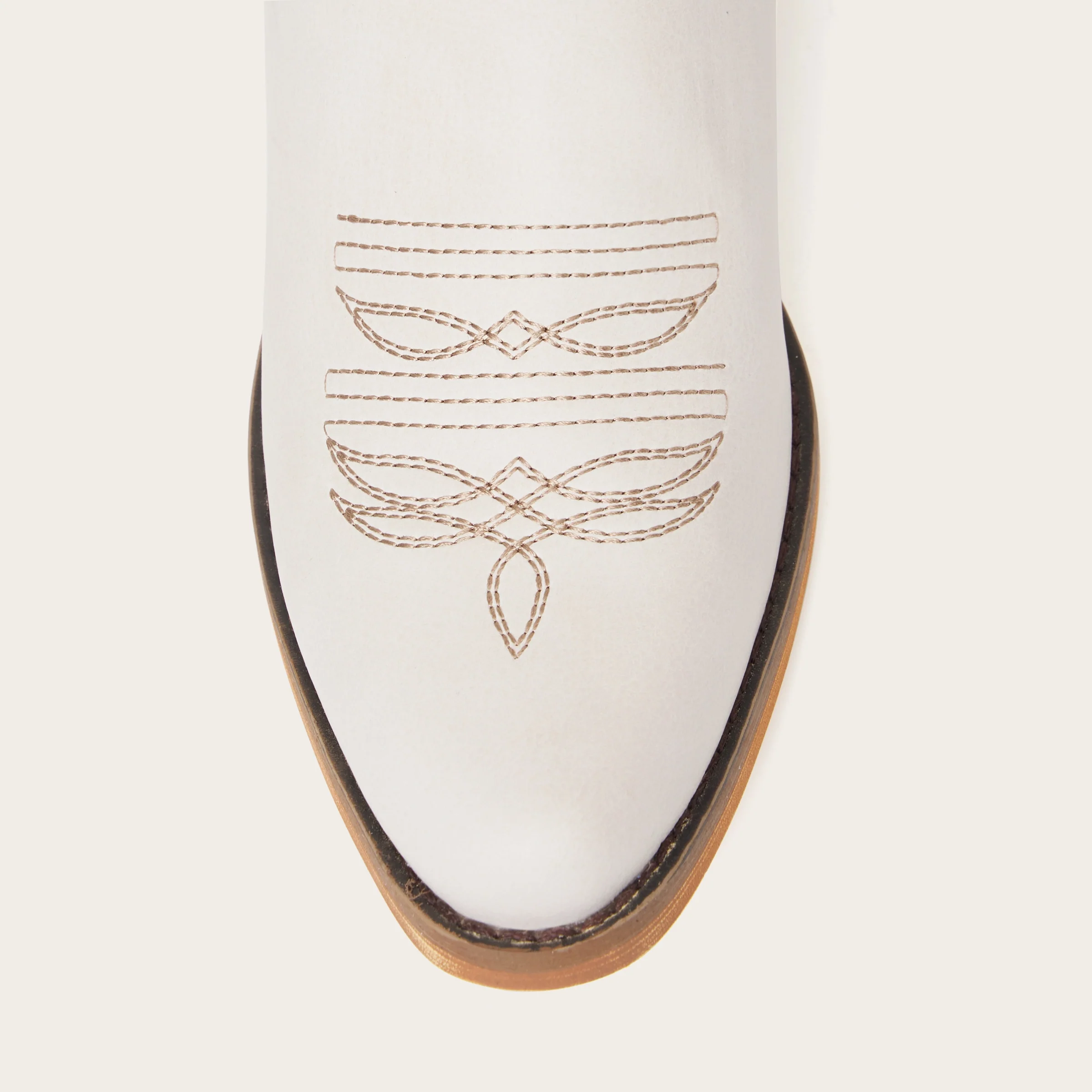 The Cattle - Ivory Tall Wide Calf Western Boots with Tonal Embroidery - Image 8