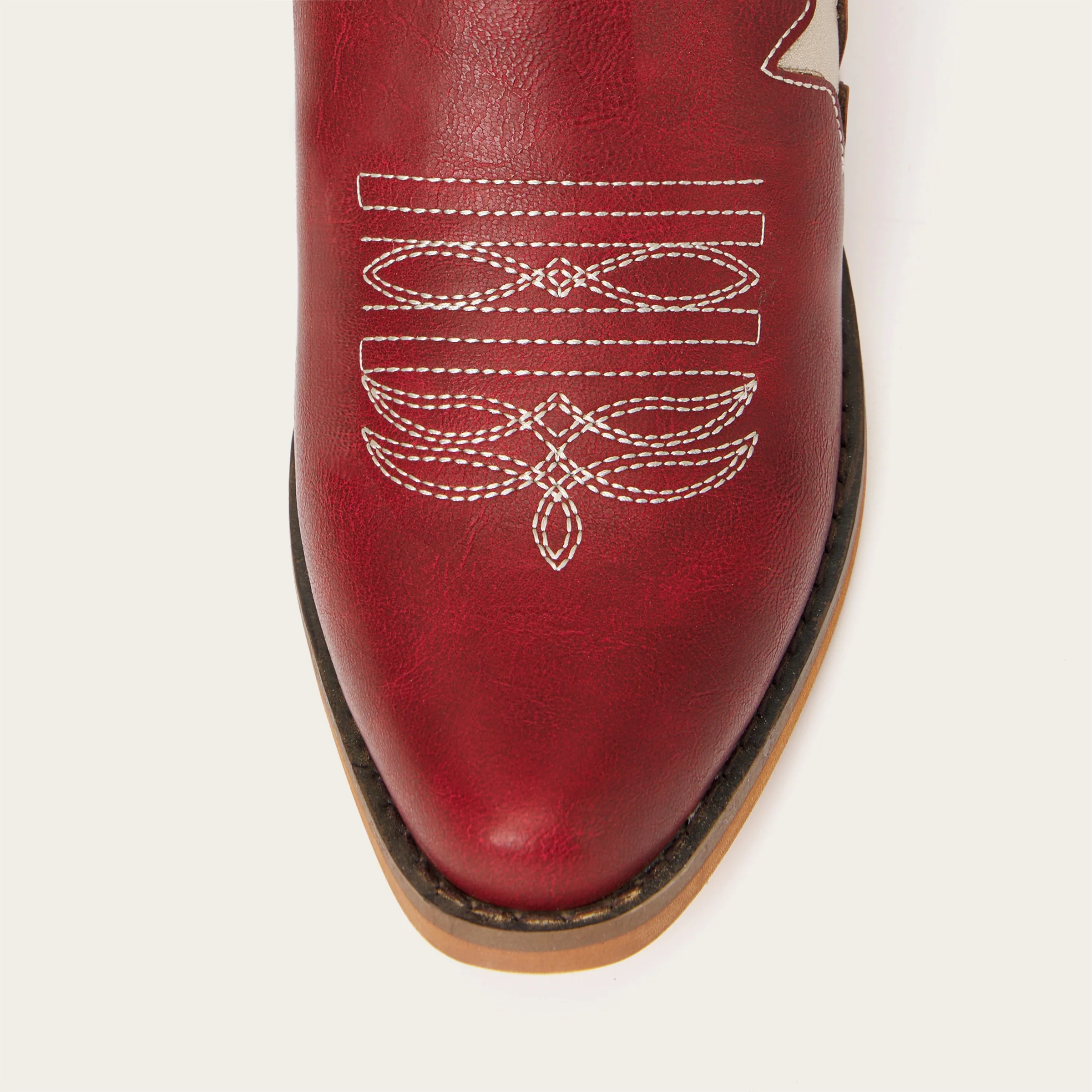 The Celestial - Fire Red Snip Toe Starry with Moon Cutout Tall Cowgirl Boots - Image 8