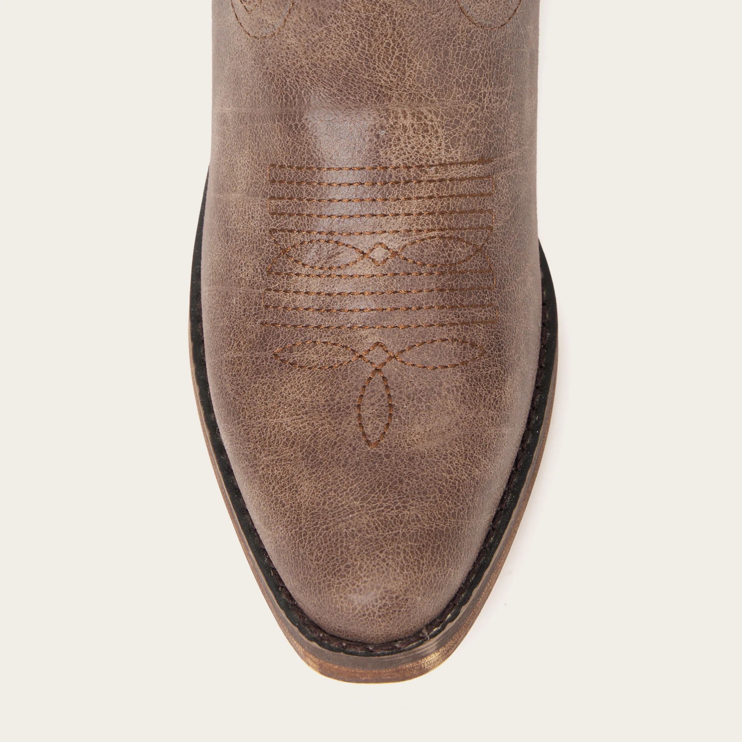 The Elizabeth - Brown Cowgirl Boots Snip Toe with Embroidered Detail - Image 8