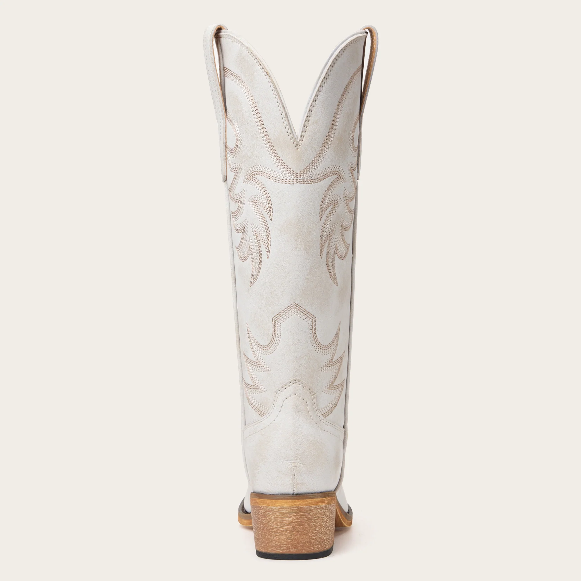 The Elizabeth - Ivory Cowgirl Boots Snip Toe with Embroidered Detail - Image 14