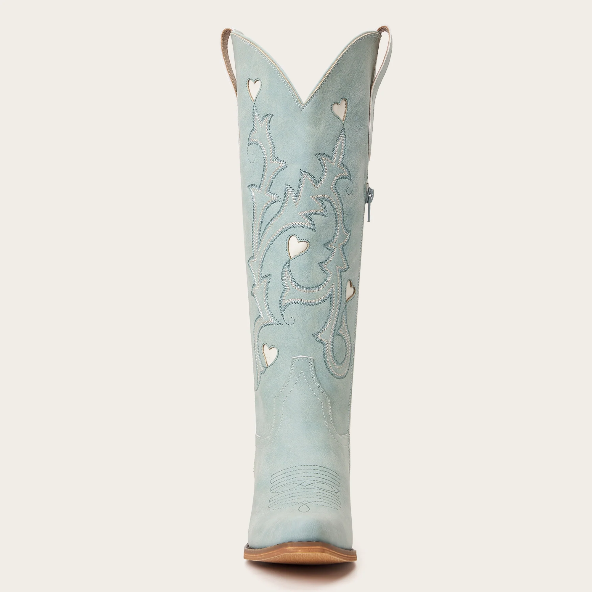 The Hallie - Blue Heart Cutouts Embroidered Western Cowgirl Boots - Image 10