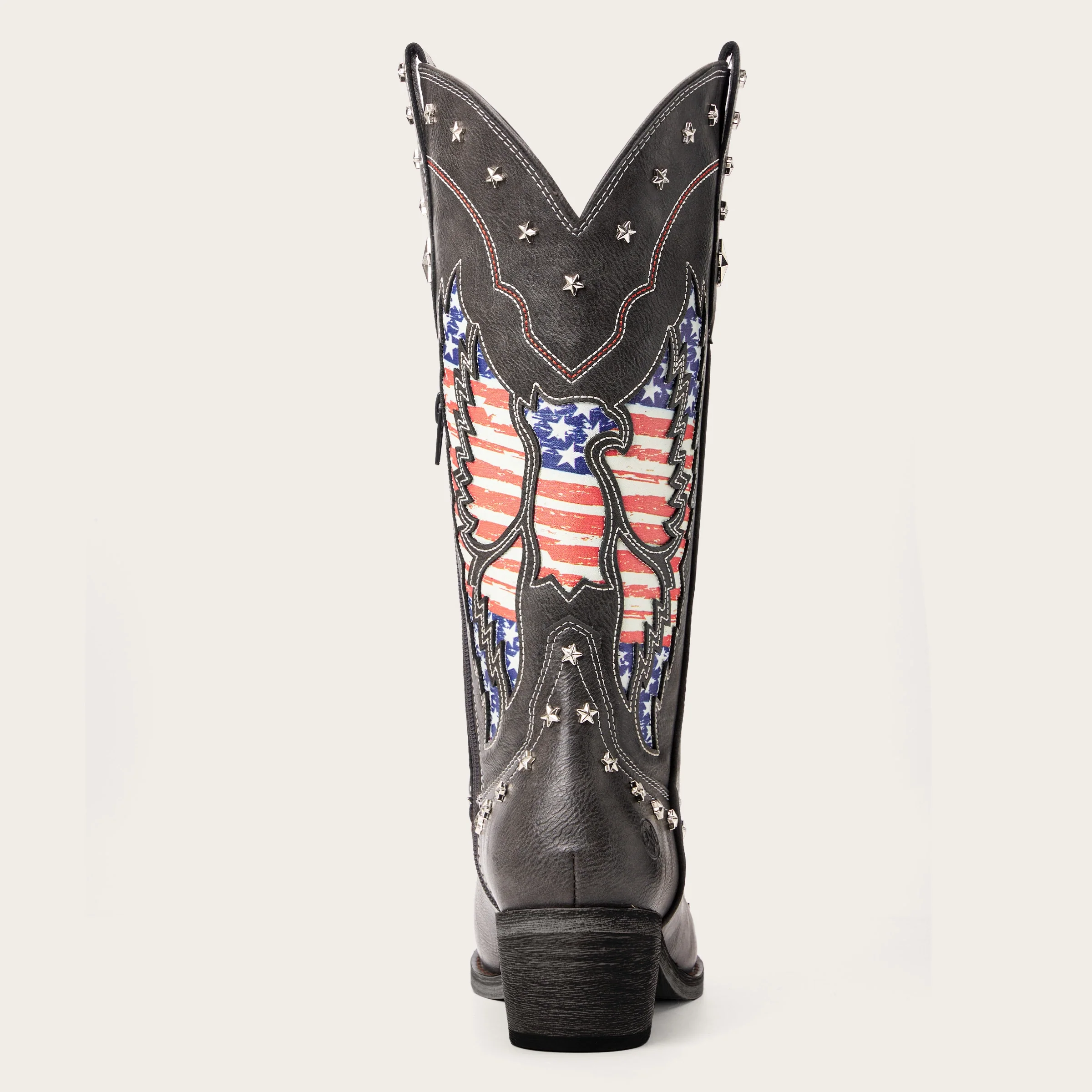 The Liberty - Grey Cowgirl Boots with 50 Stars & American Flag Eagle Embroidery - Image 13
