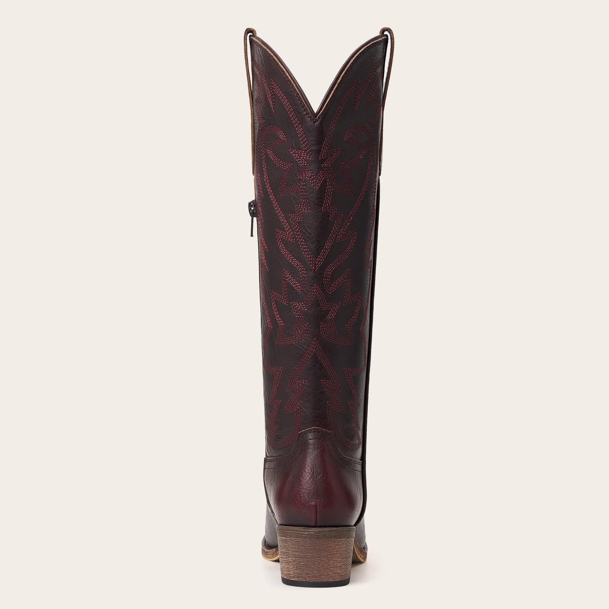 The Molly Wood - Mahogany Snip Toe Embroidered Cute Comfortable Tall Cowgirl Boots - Image 8