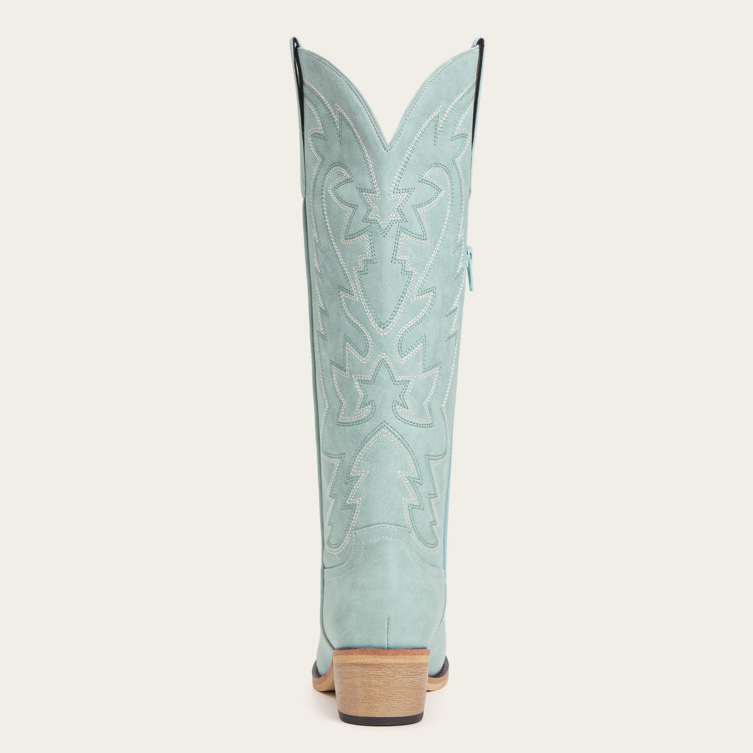The Molly Wood - Blue Snip Toe Embroidered Cute Comfortable Tall Cowgirl Boots - Image 10