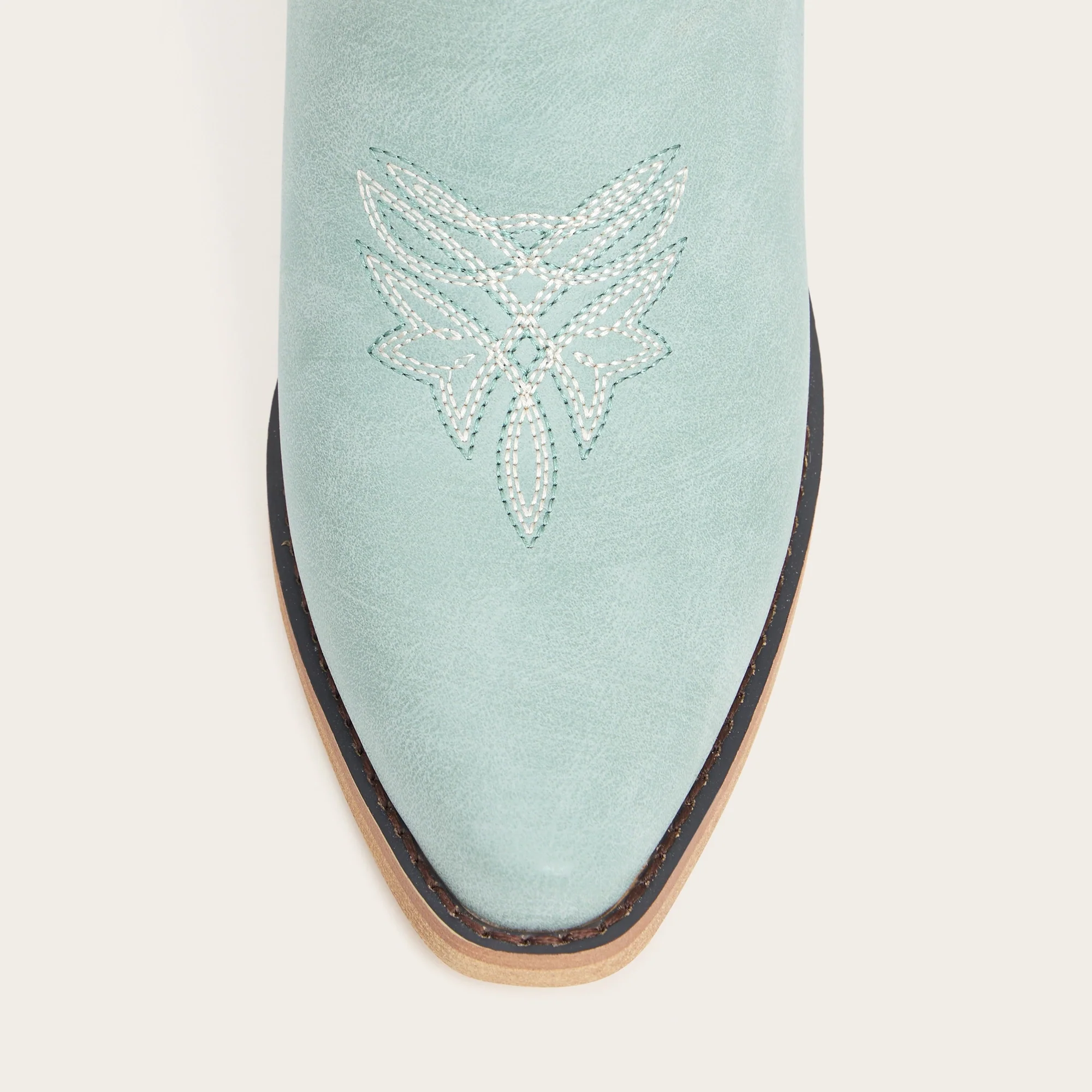The Molly Wood - Blue Snip Toe Embroidered Cute Comfortable Tall Cowgirl Boots - Image 11