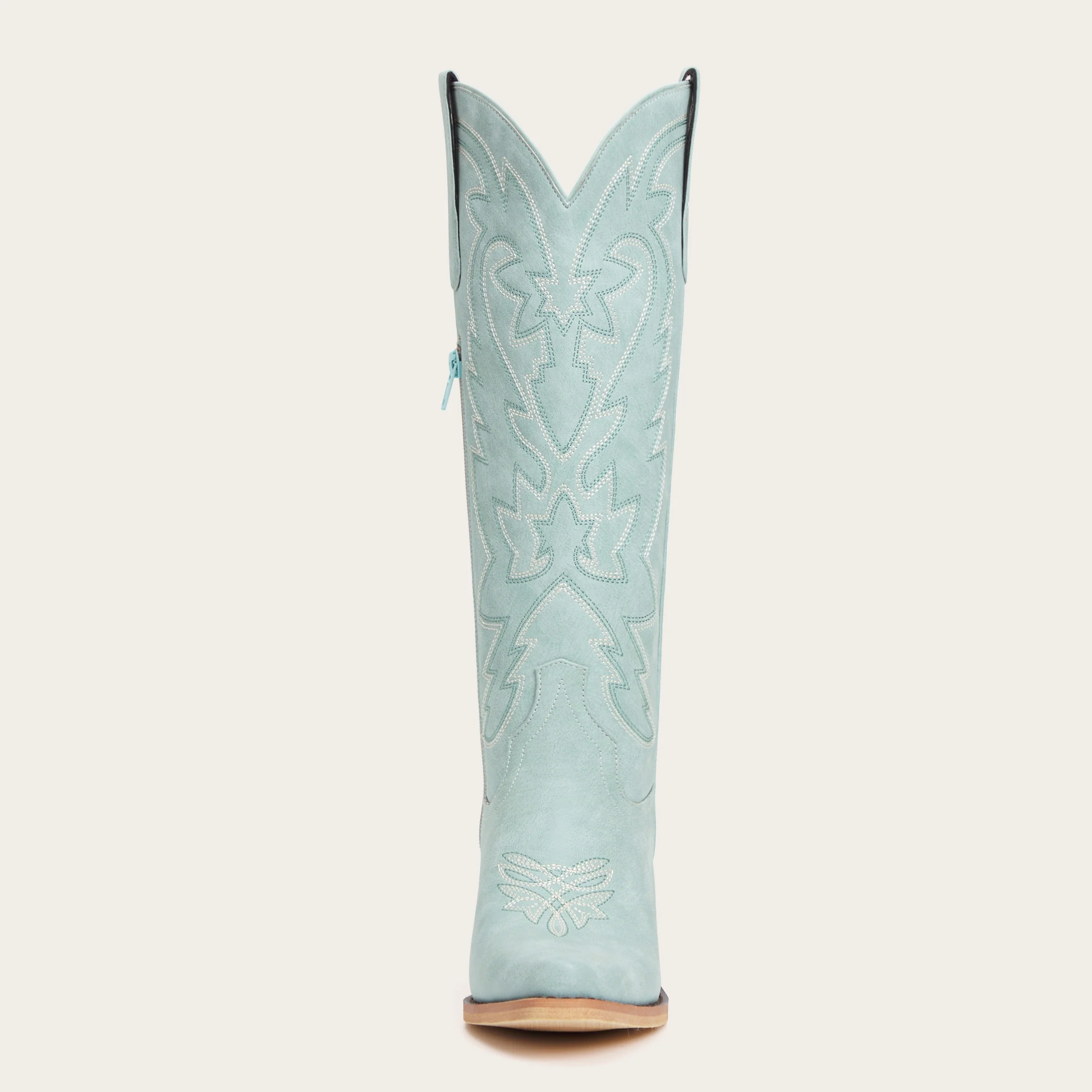 The Molly Wood - Blue Snip Toe Embroidered Cute Comfortable Tall Cowgirl Boots - Image 9