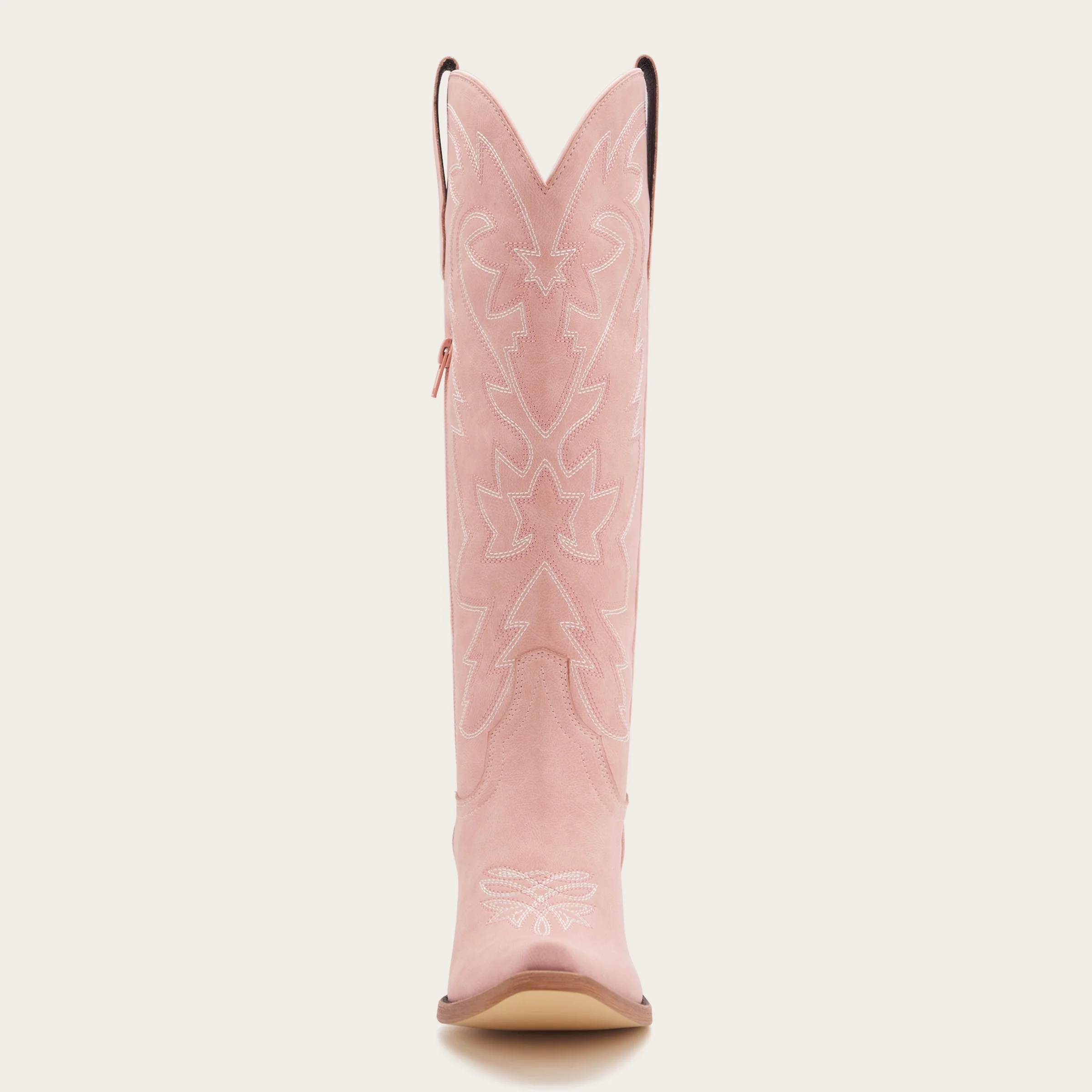 The Molly Wood – Pink Snip Toe Embroidered Cute Comfortable Tall Cowgirl Boots - Image 7