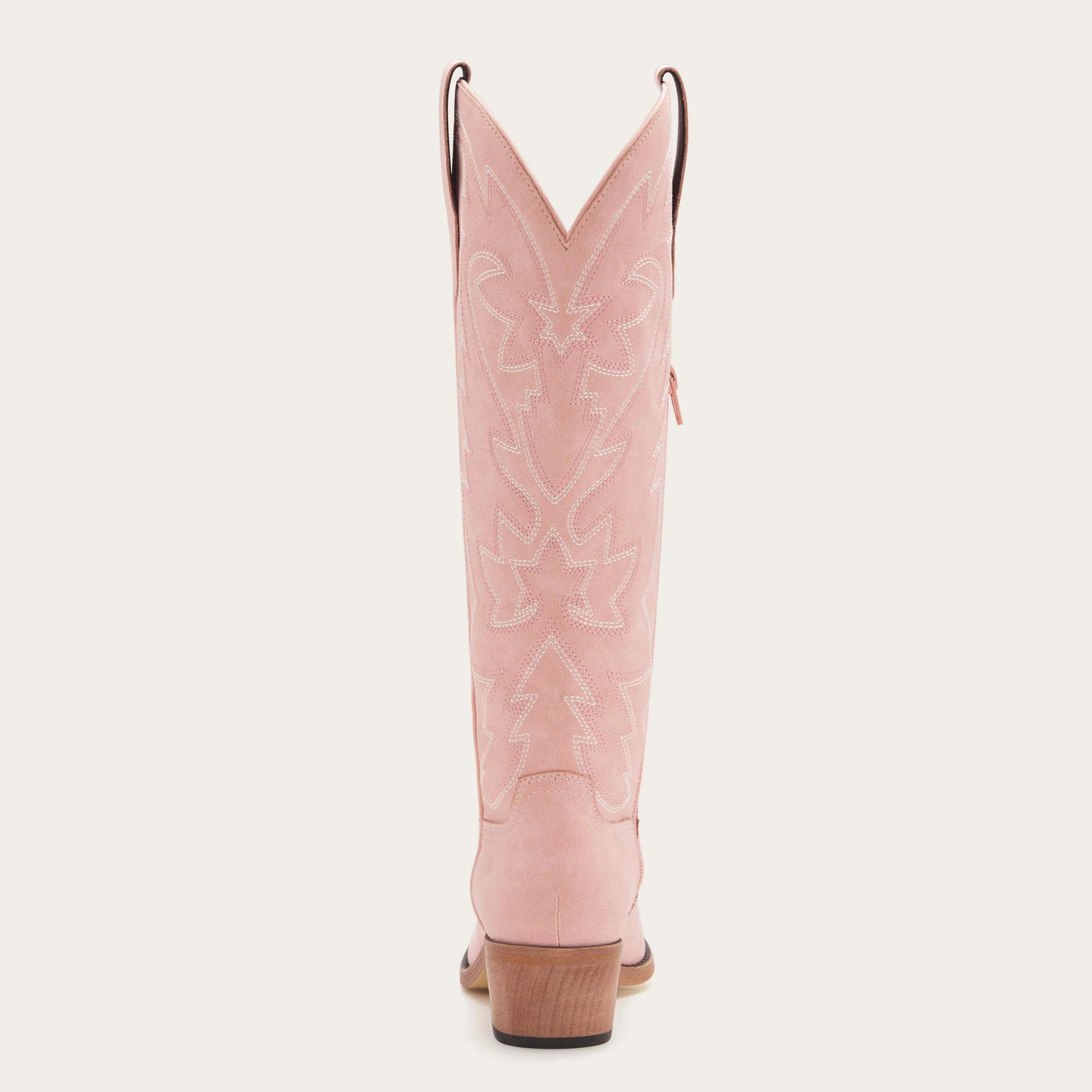The Molly Wood – Pink Snip Toe Embroidered Cute Comfortable Tall Cowgirl Boots - Image 8