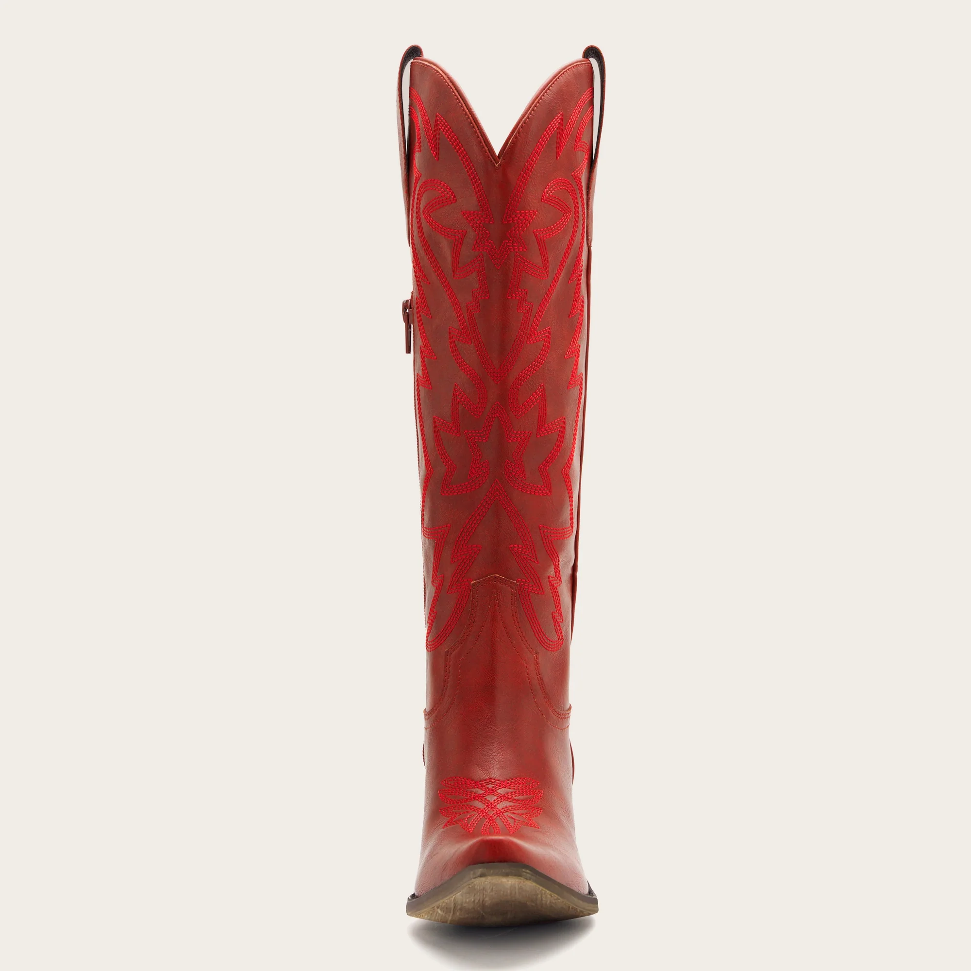 The Molly Wood - Red Snip Toe Embroidered Cute Comfortable Tall Cowgirl Boots - Image 10
