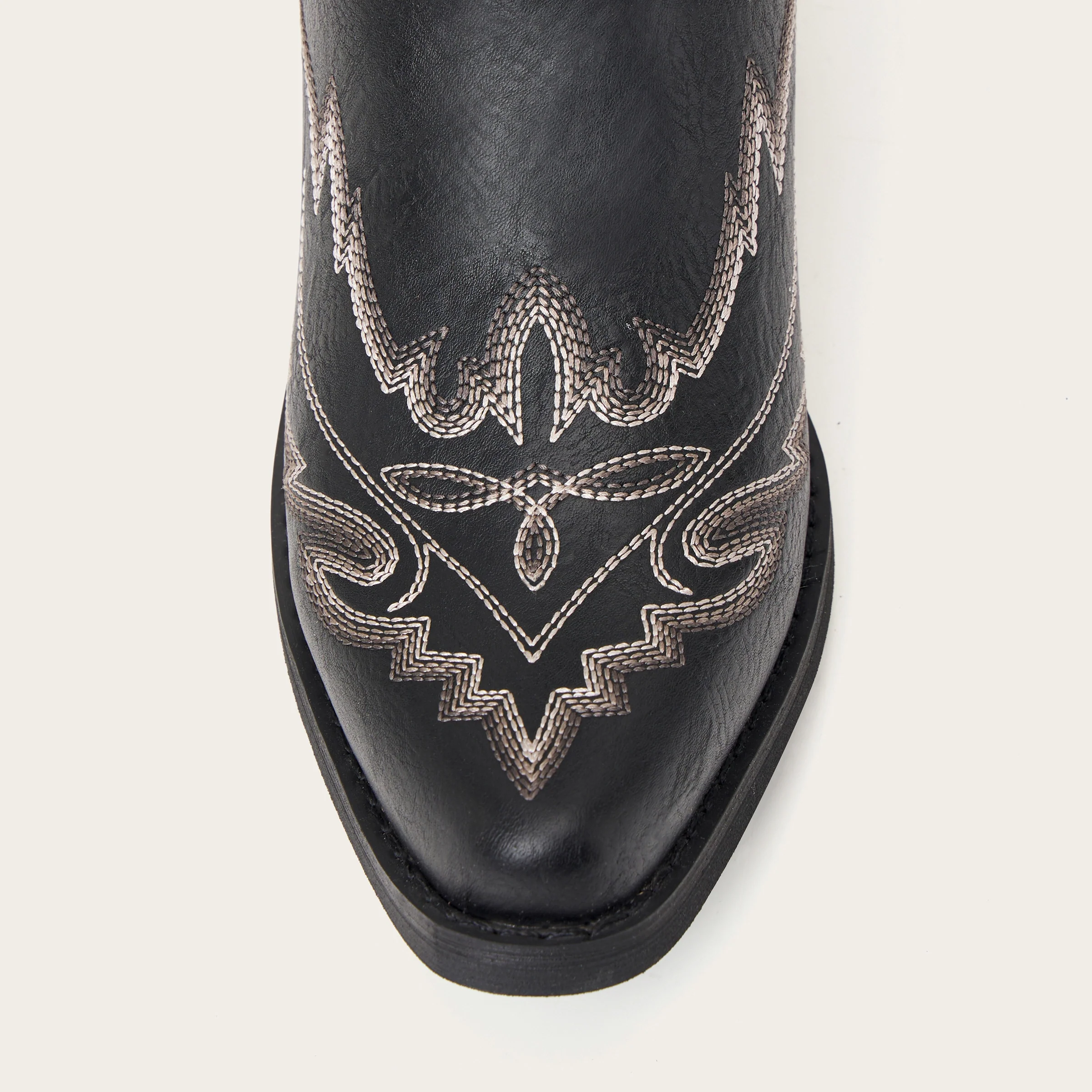 The Rosemary - Black Classic Tall Cowgirl Boots with Embroidery - Image 10