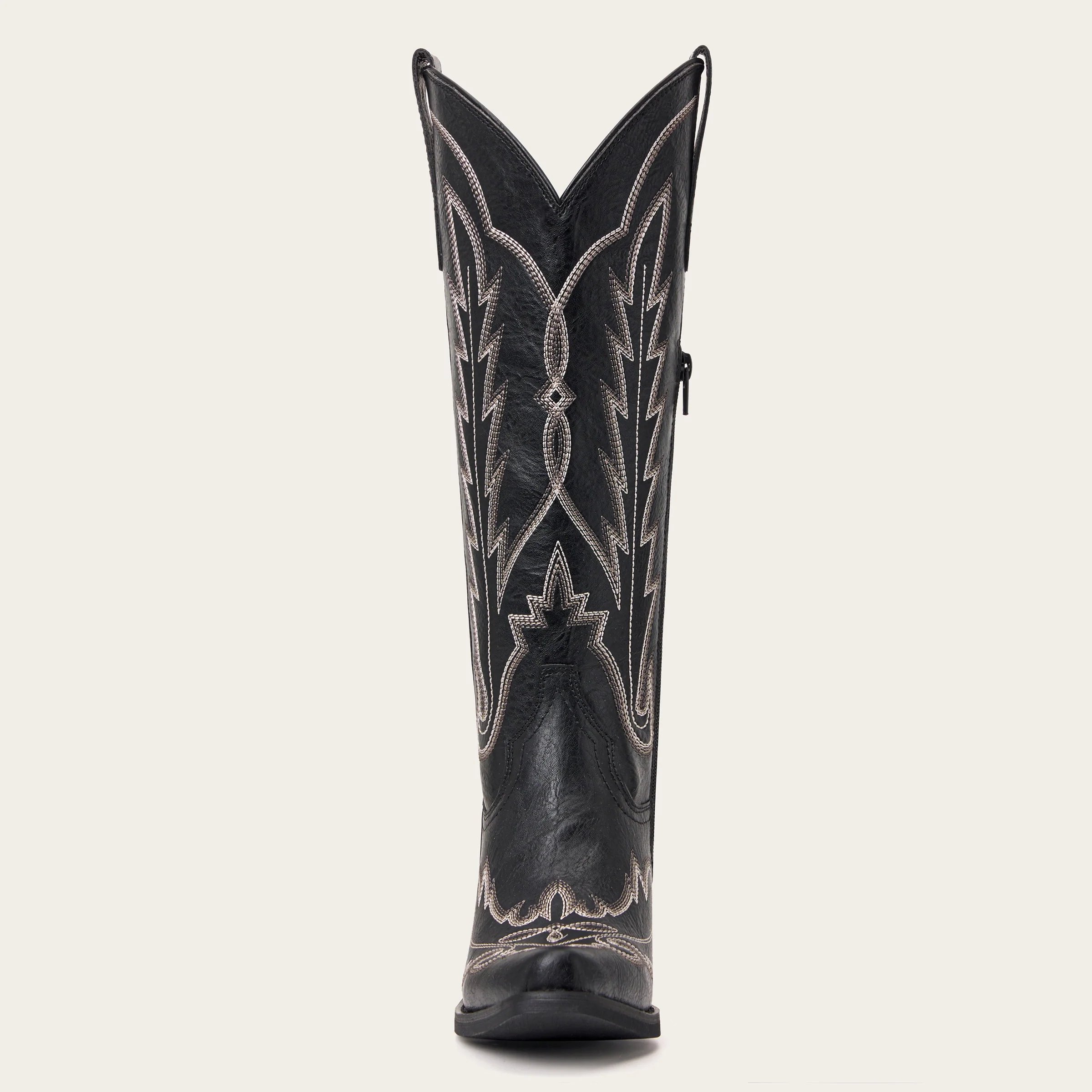 The Rosemary - Black Classic Tall Cowgirl Boots with Embroidery - Image 12
