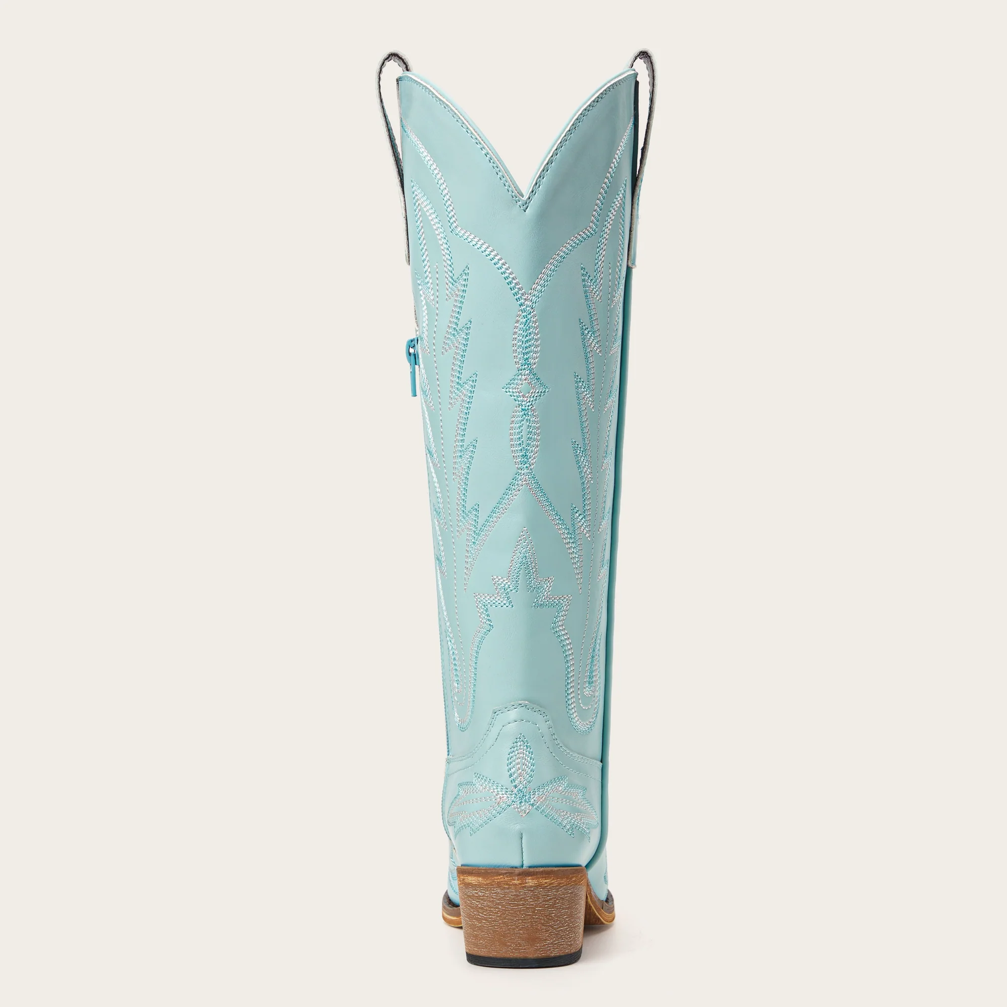 The Rosemary - Blue Classic Tall Cowgirl Boots with Embroidery - Image 12