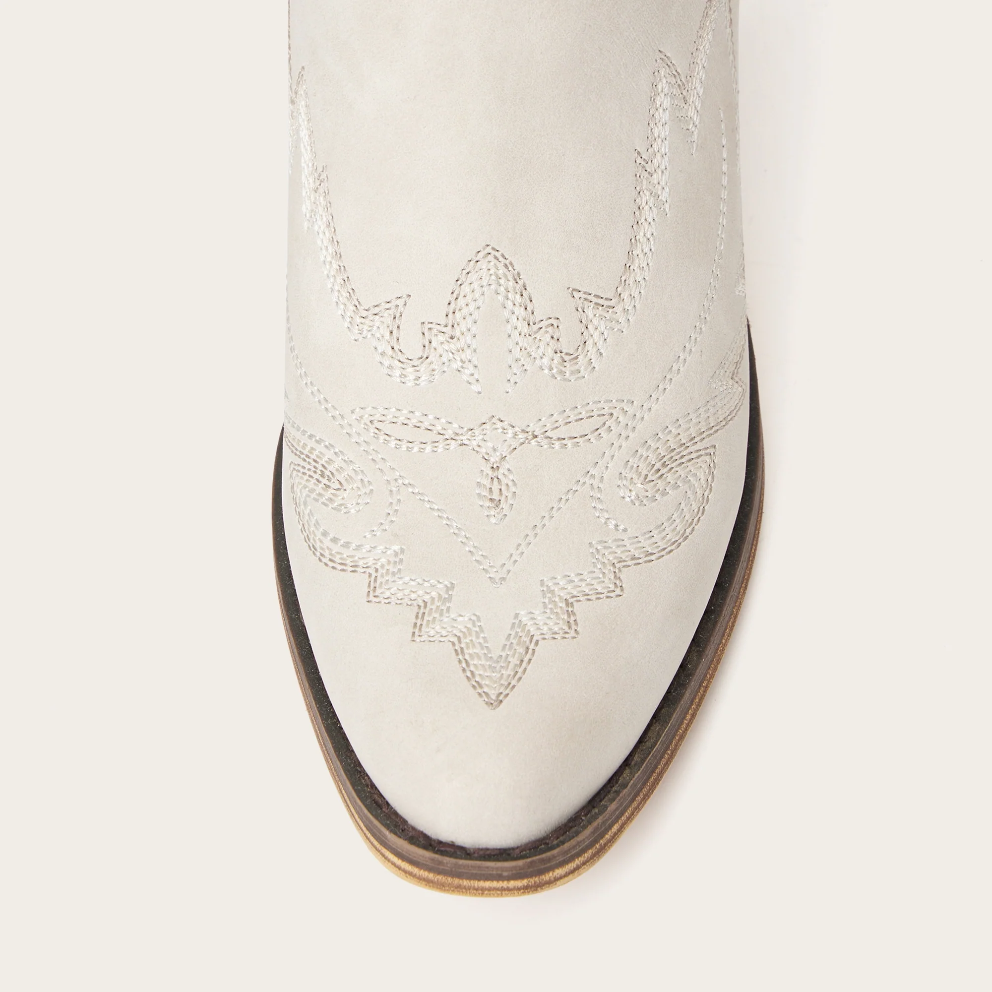 The Rosemary - Cream Classic Tall Cowgirl Boots with Embroidery - Image 8