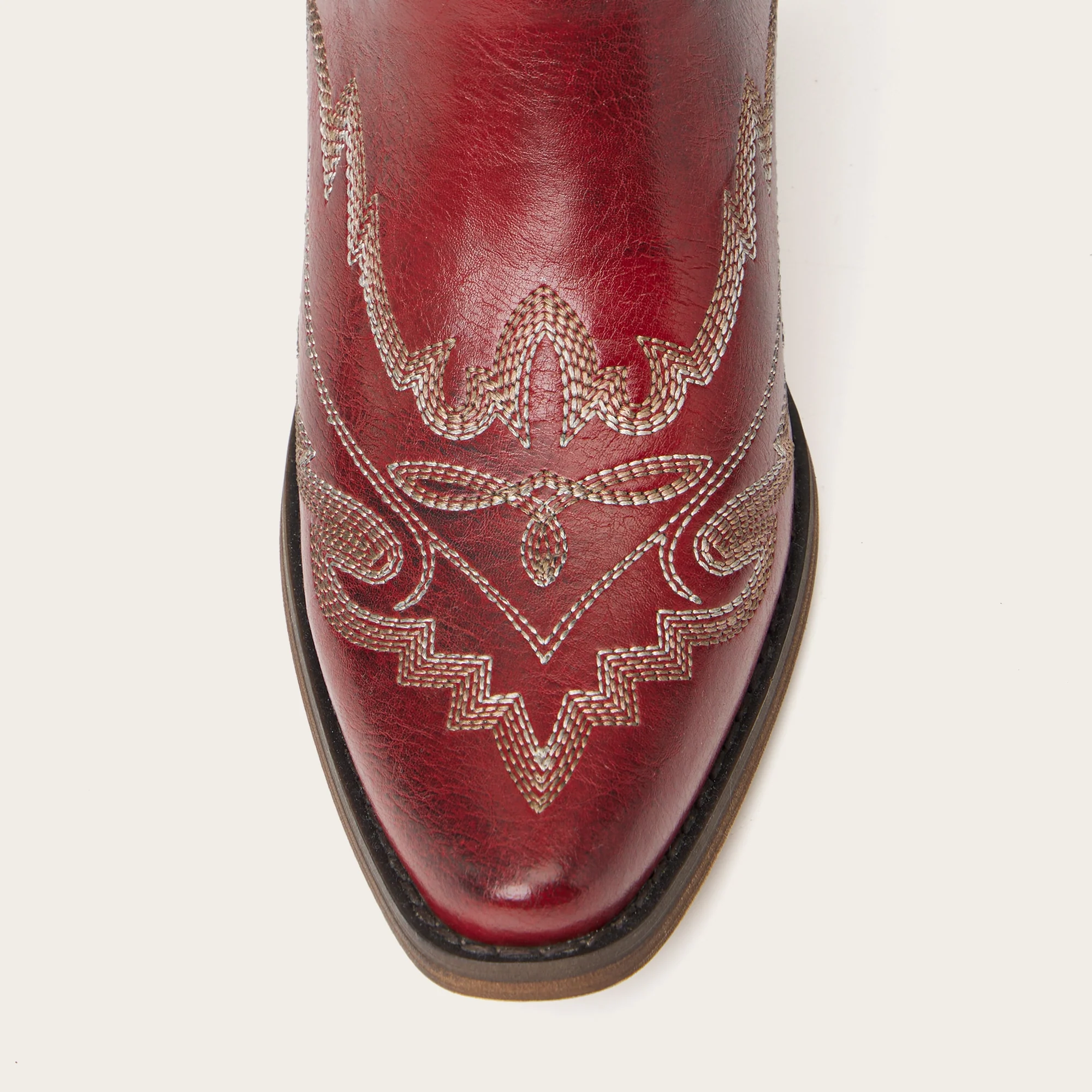 The Rosemary - Crimson Leather Classic Tall Cowgirl Boots with Embroidery - Image 10