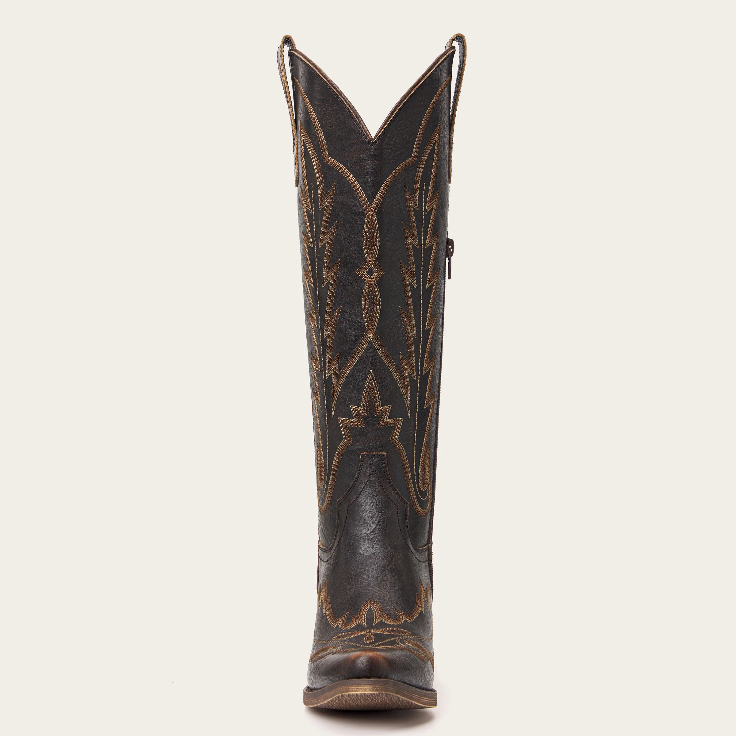 The Rosemary - Dark Brown Classic Tall Cowgirl Boots with Embroidery - Image 11