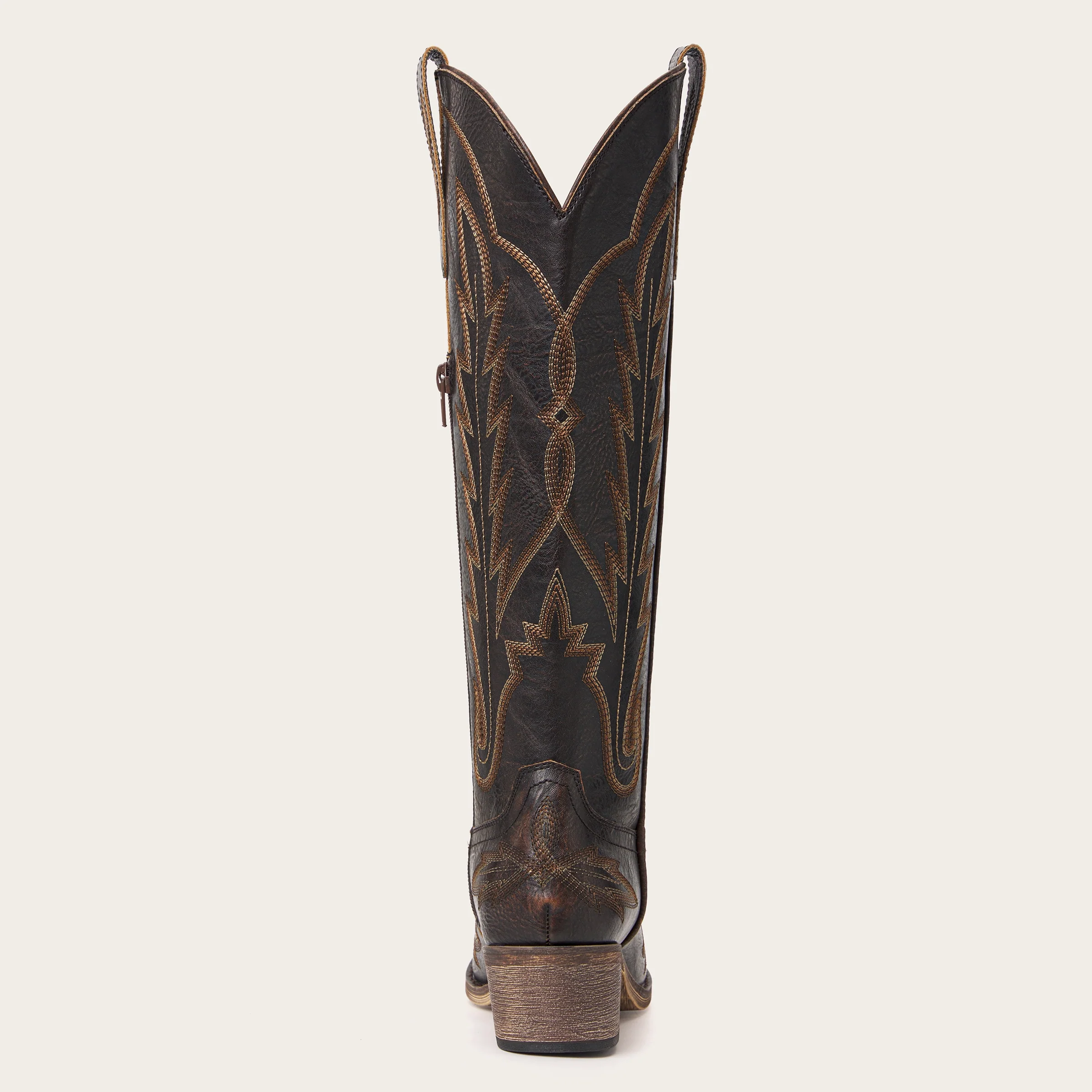 The Rosemary - Dark Brown Classic Tall Cowgirl Boots with Embroidery - Image 12