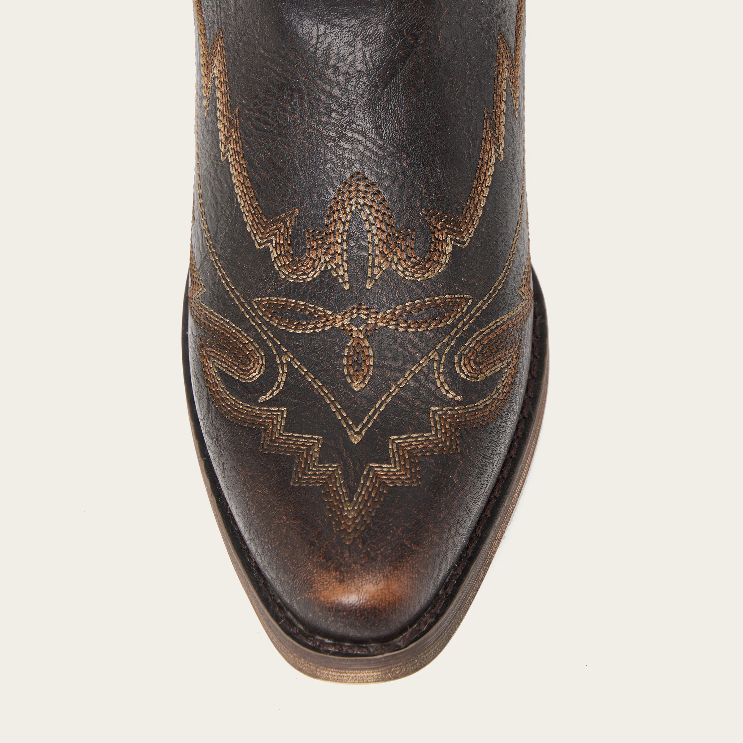 The Rosemary - Dark Brown Classic Tall Cowgirl Boots with Embroidery - Image 9