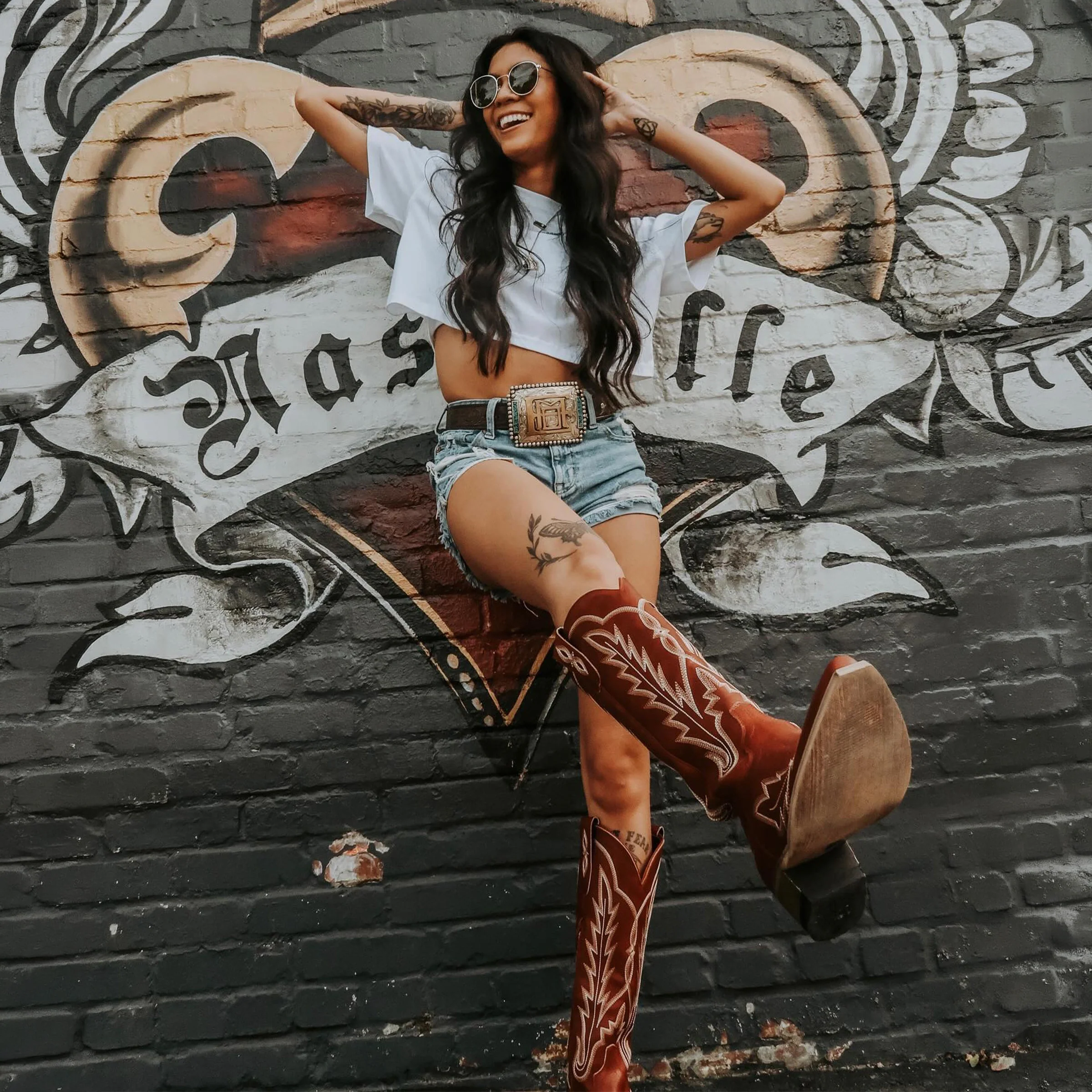 The Rosemary - Burgundy Classic Tall Cowgirl Boots with Embroidery - Image 14