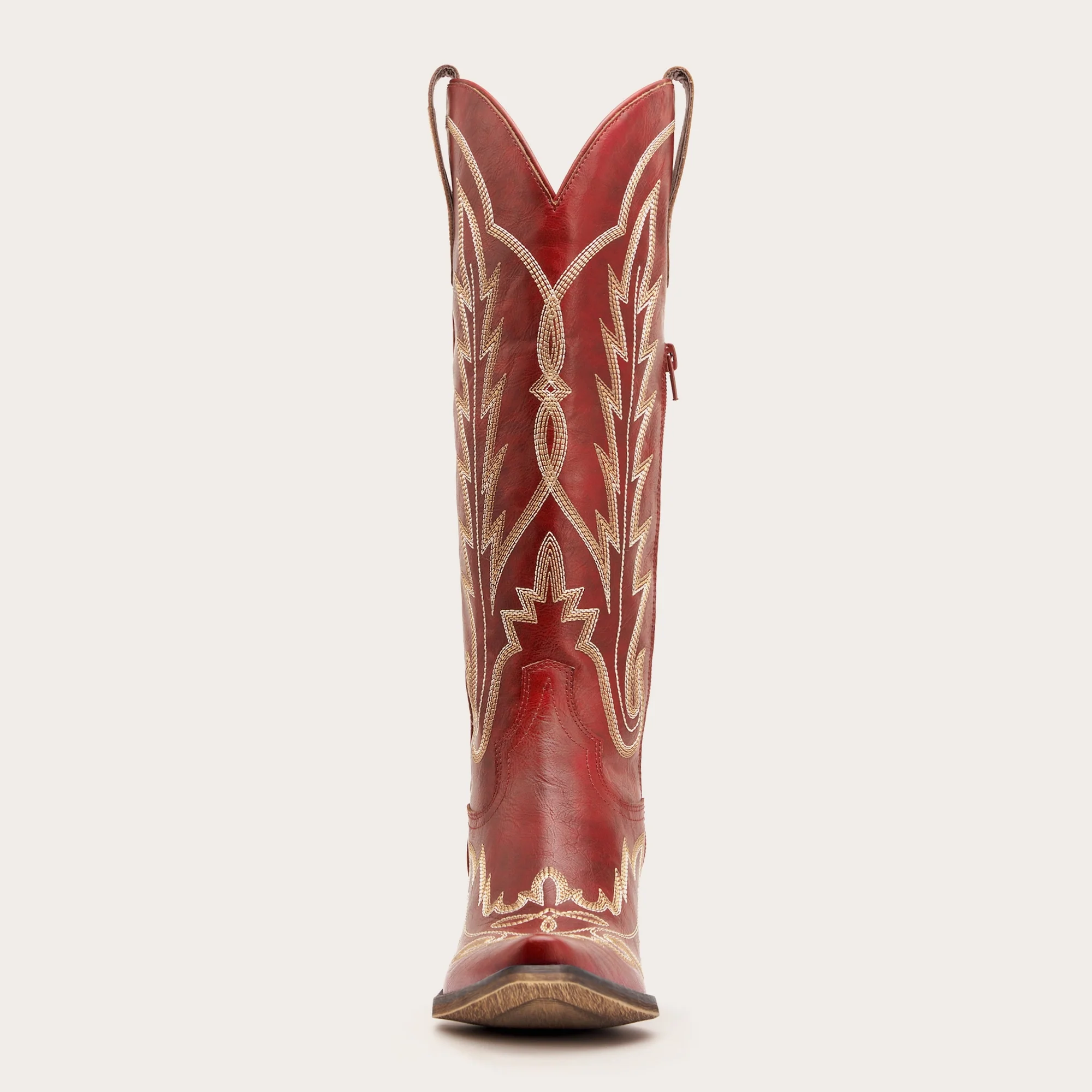 The Rosemary - Burgundy Classic Tall Cowgirl Boots with Embroidery - Image 16