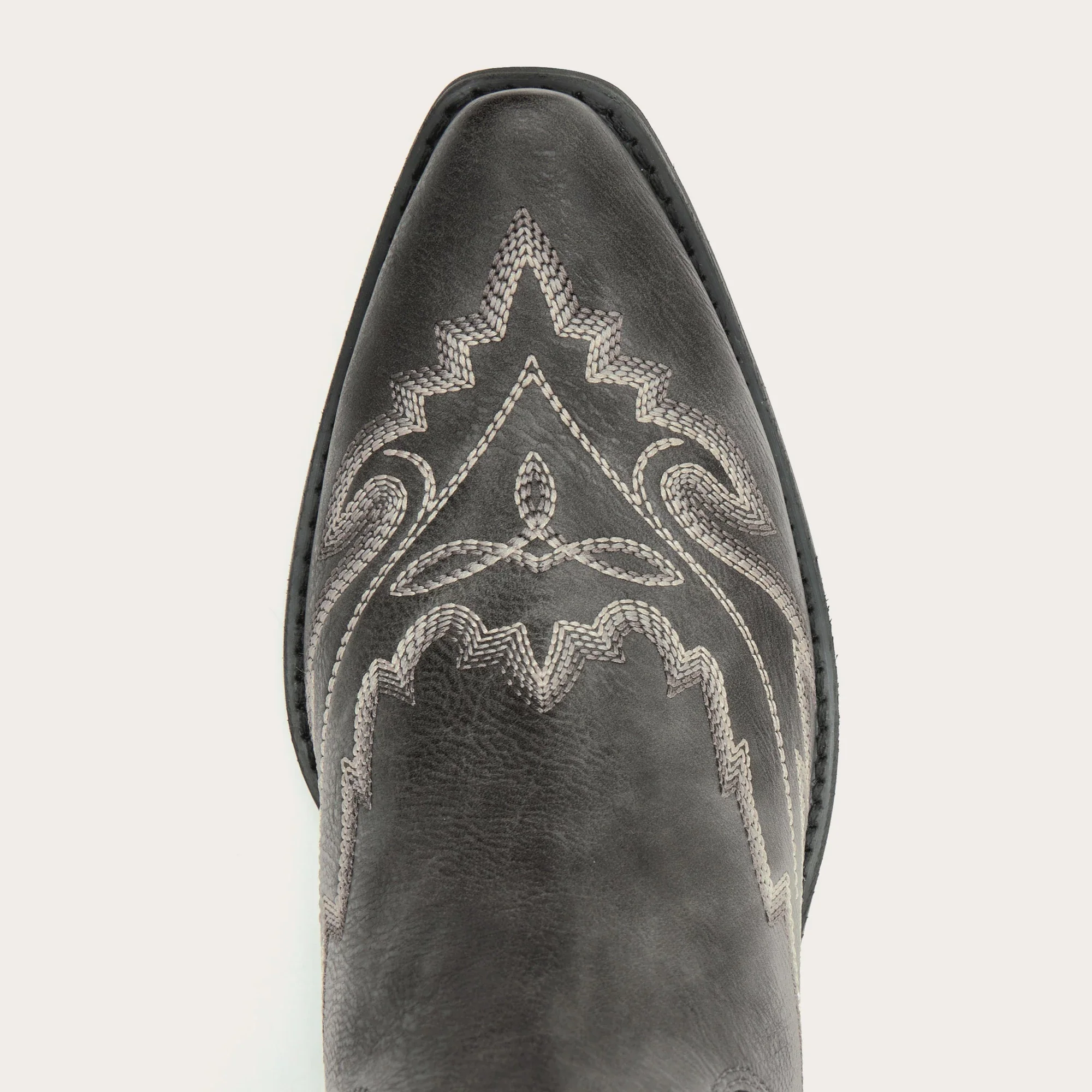 The Ross - Grey Over-the-Knee Wide Calf Cowgirl Boots with Back Tie & Embroidery - Image 9