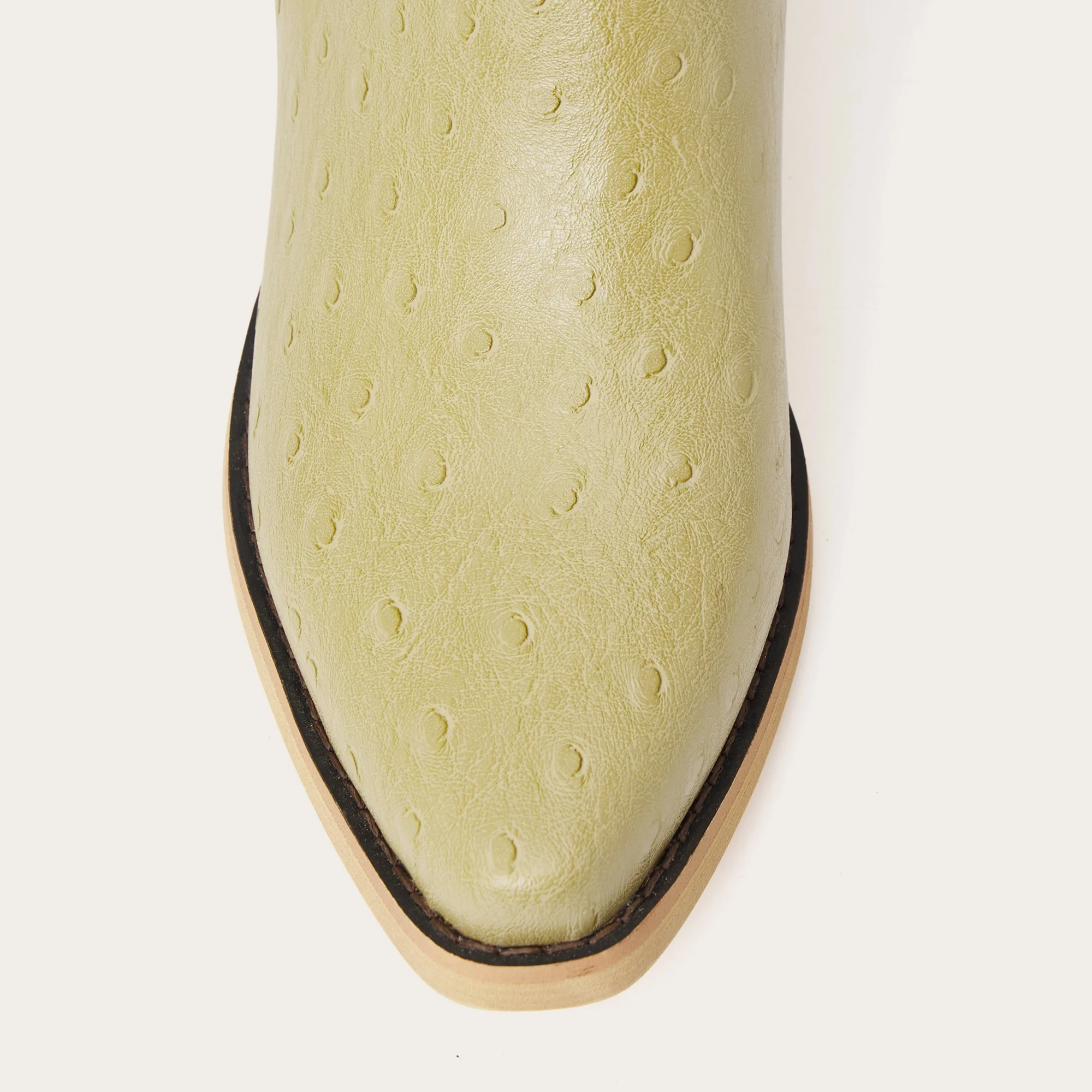 The Saguaro - Two Tone Green Boots with Cactus Embroidery & Faux Ostrich - Image 12