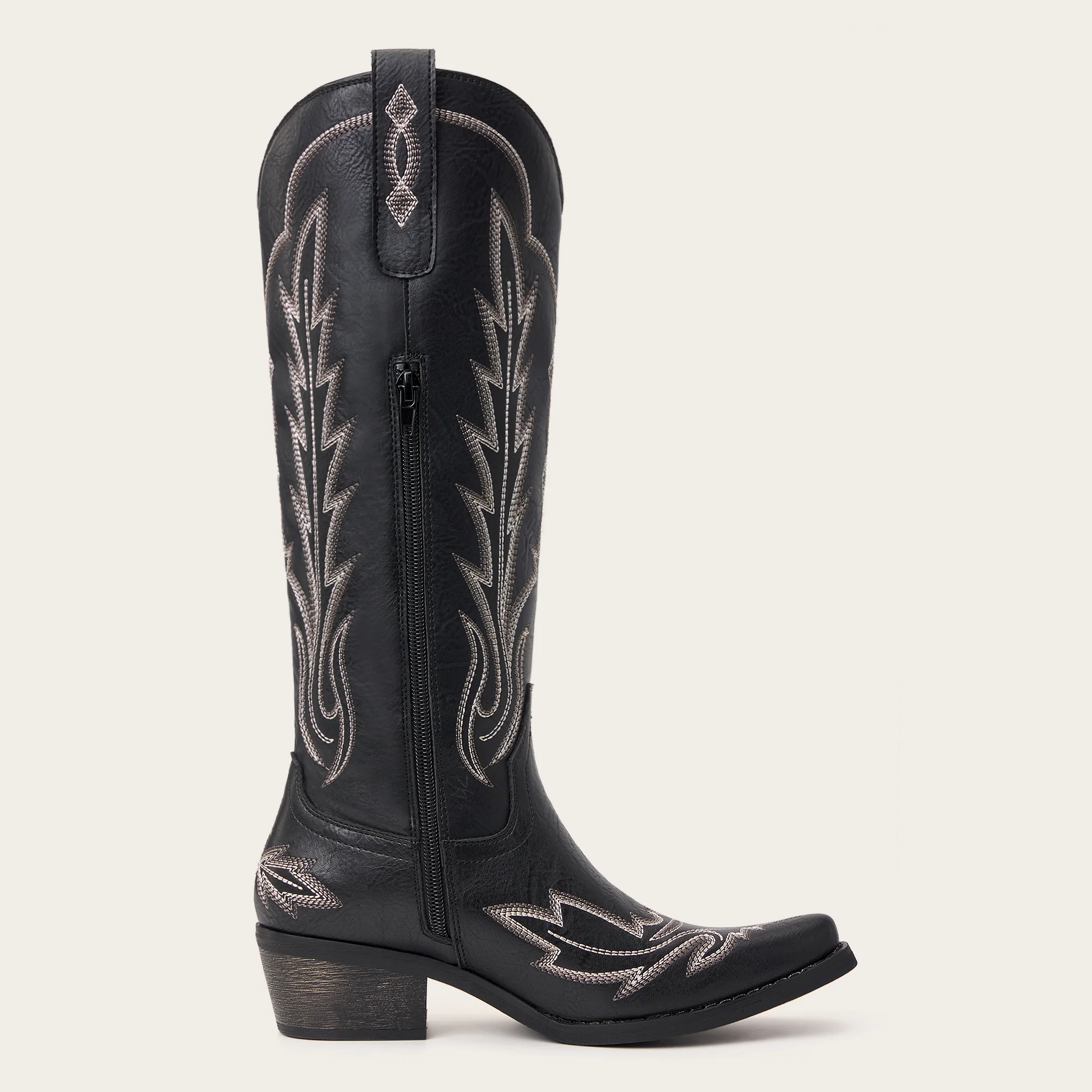 The Sierra – Black Lightning Embroidered Cowgirl Boots - Image 4