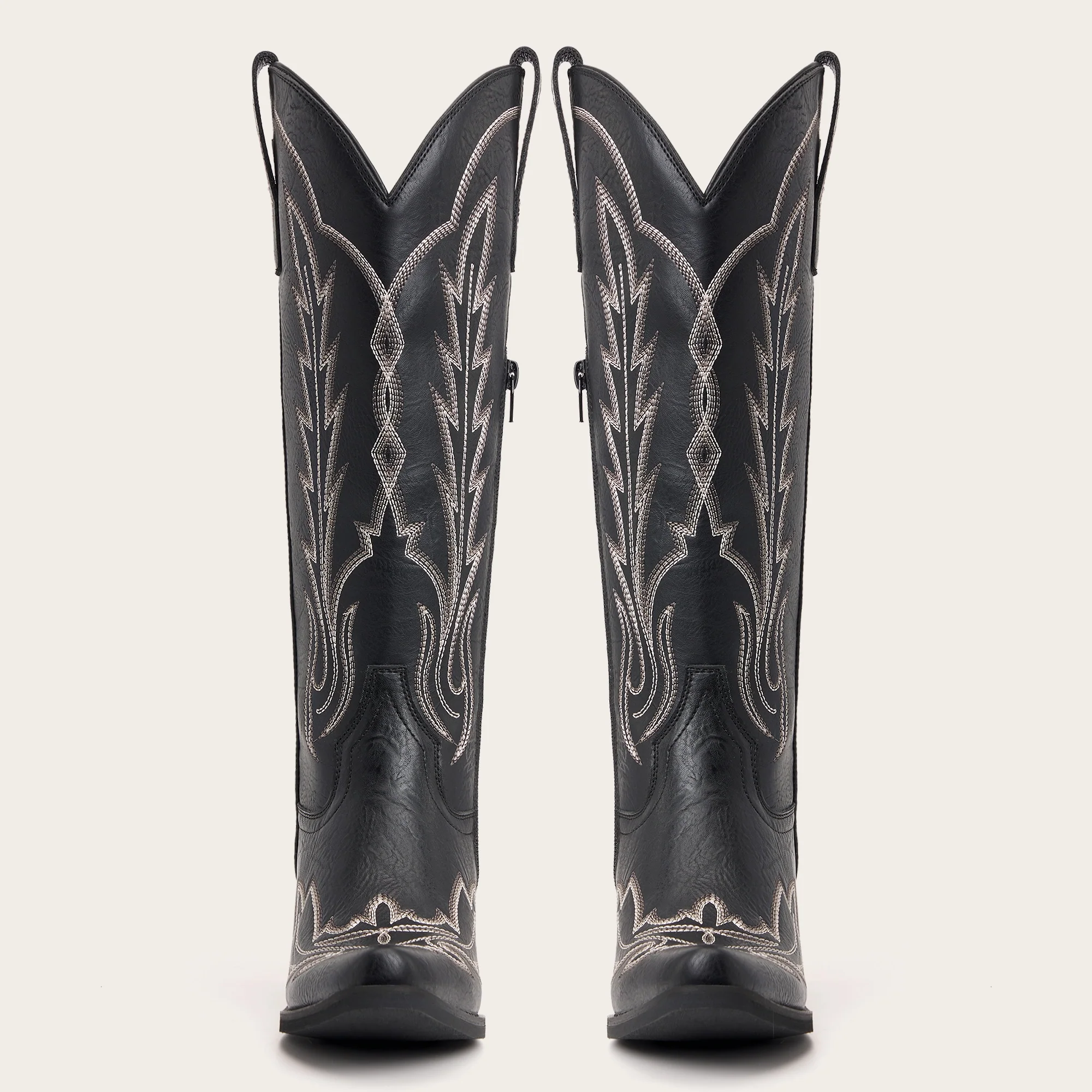 The Sierra – Black Lightning Embroidered Cowgirl Boots - Image 5