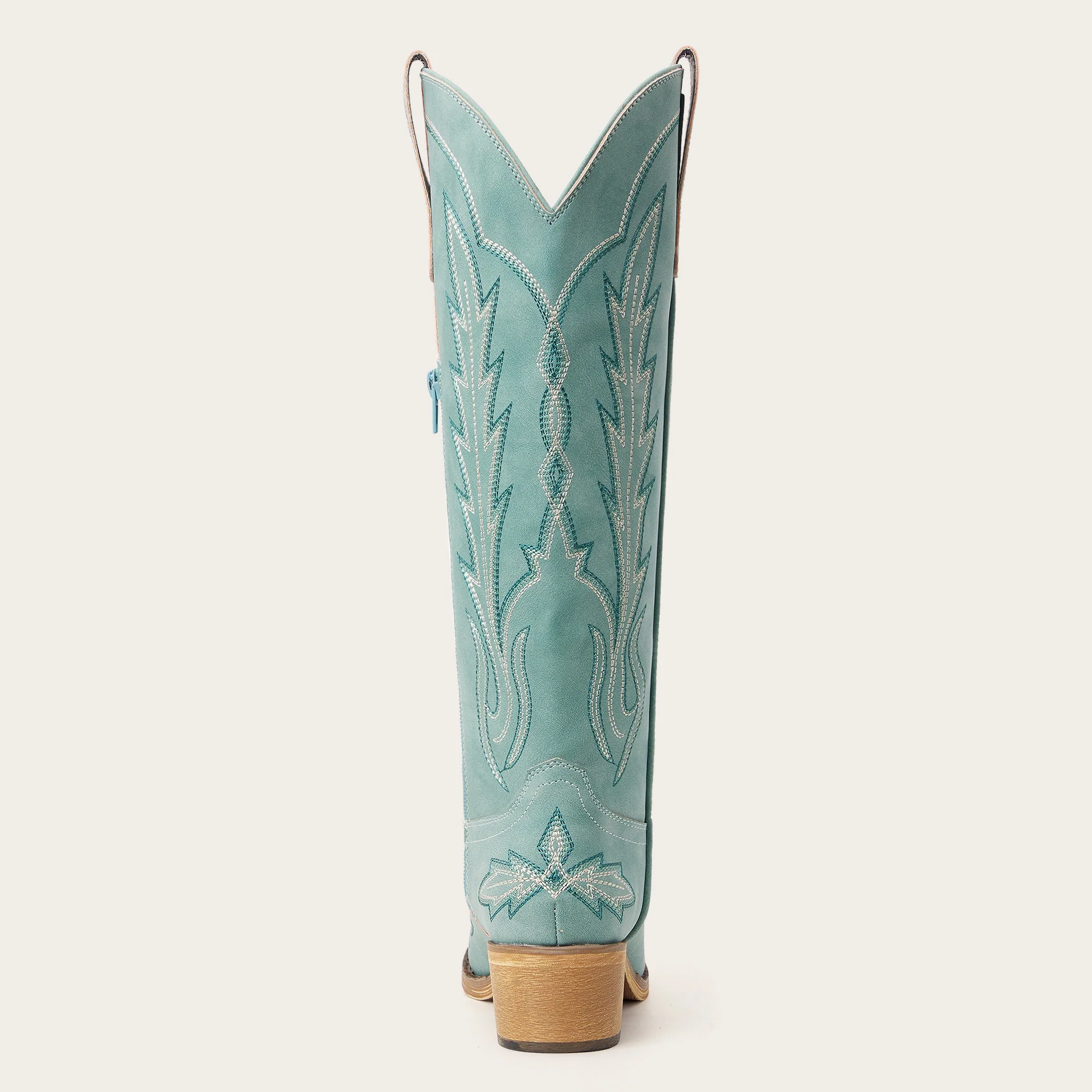 The Sierra – Turquoise Lightning Embroidered Cowgirl Boots - Image 6