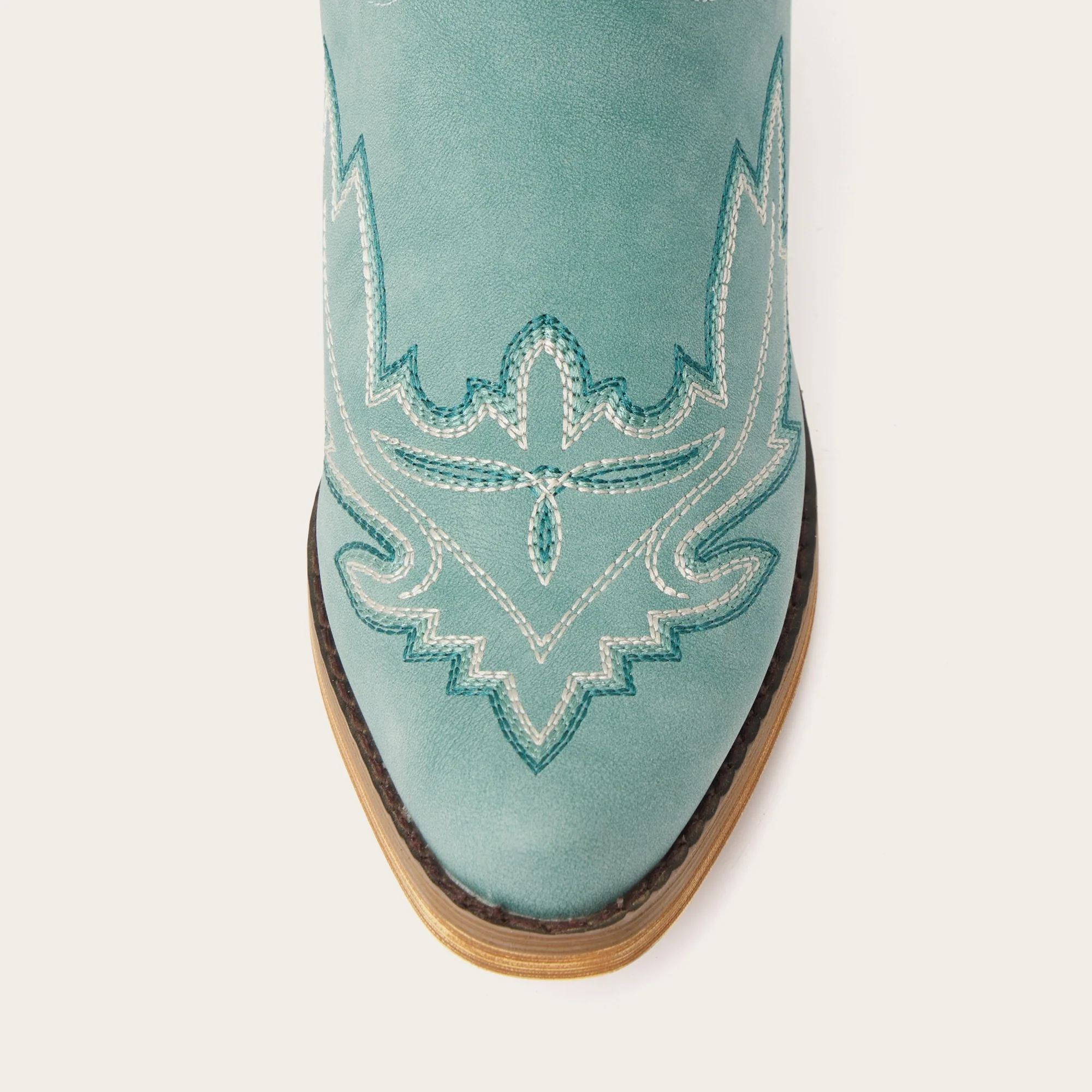The Sierra – Turquoise Lightning Embroidered Cowgirl Boots - Image 8