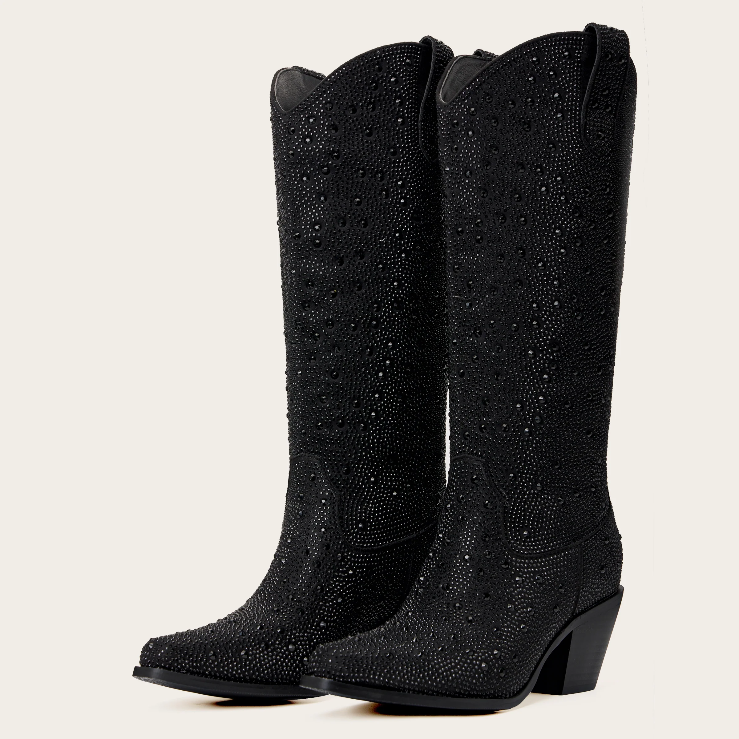 The Stardust - Crystal Covered Black Tall Cowgirl Boots - Image 5