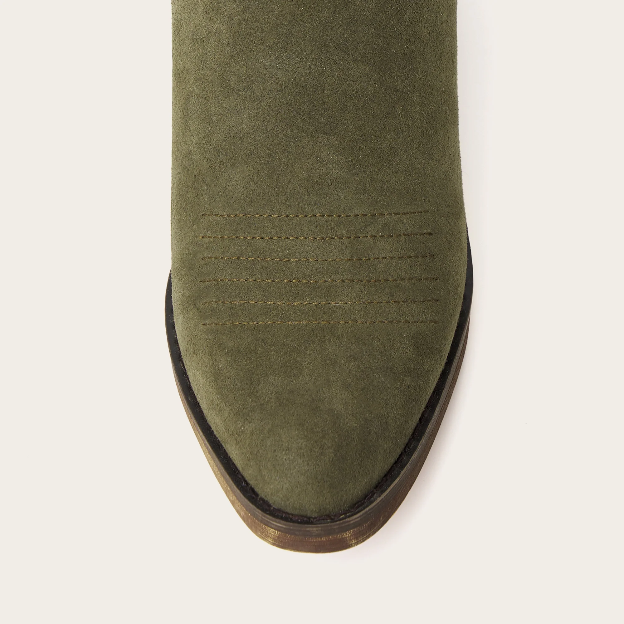The Withersteen - Olive Suede Wide Calf Cowgirl Boots with Bold Embroidery and Lace-Up Back - Image 11